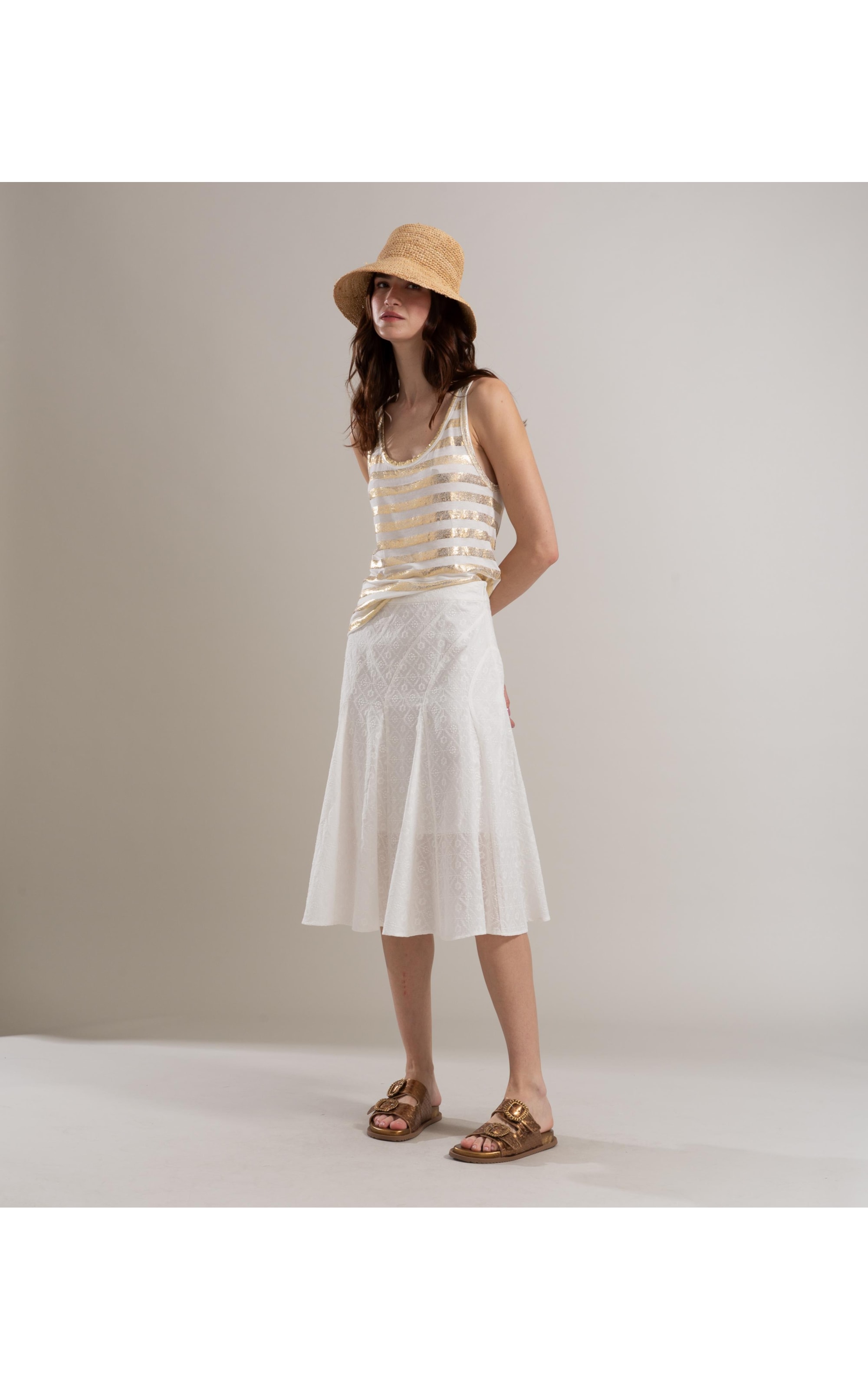 Regata Katia Listra Foil Dourado