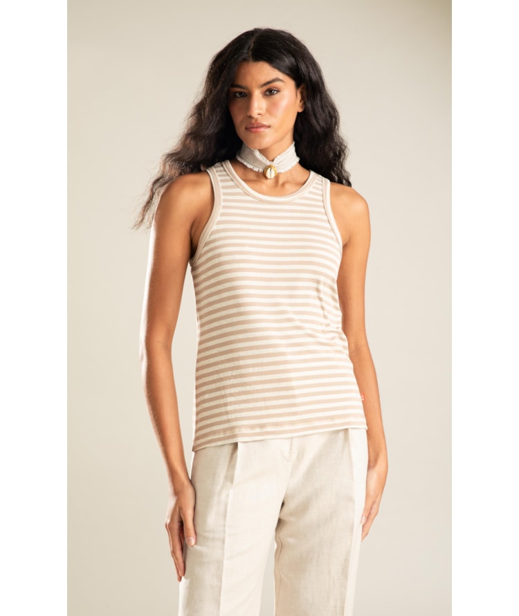 Regata Kauane Listrada Linho Off White