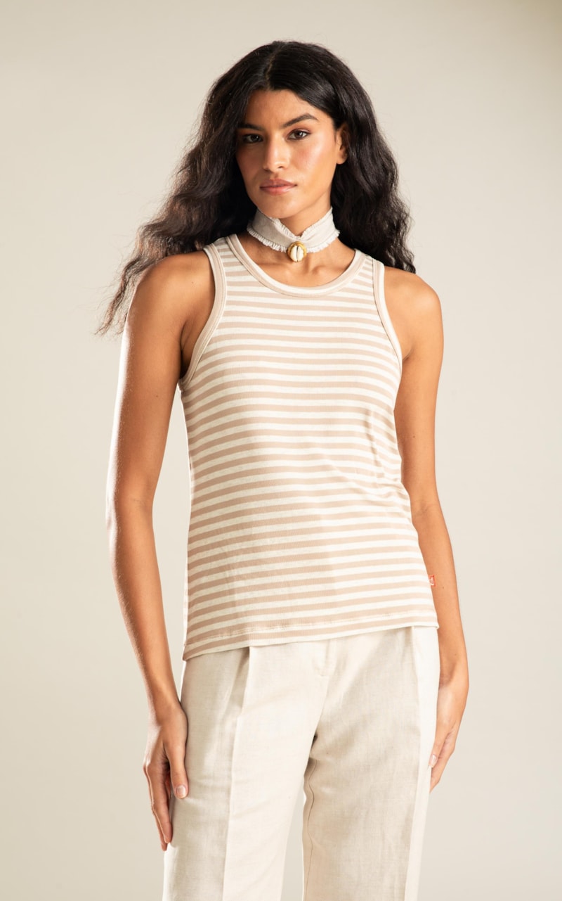 Regata Kauane Listrada Linho Off White