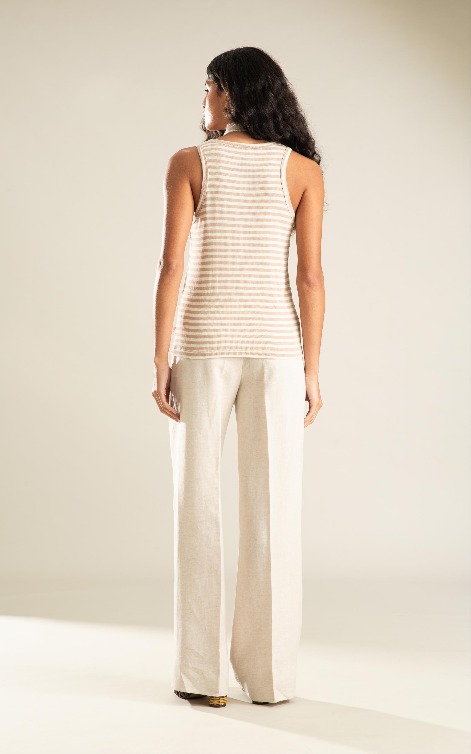 Regata Kauane Listrada Linho Off White
