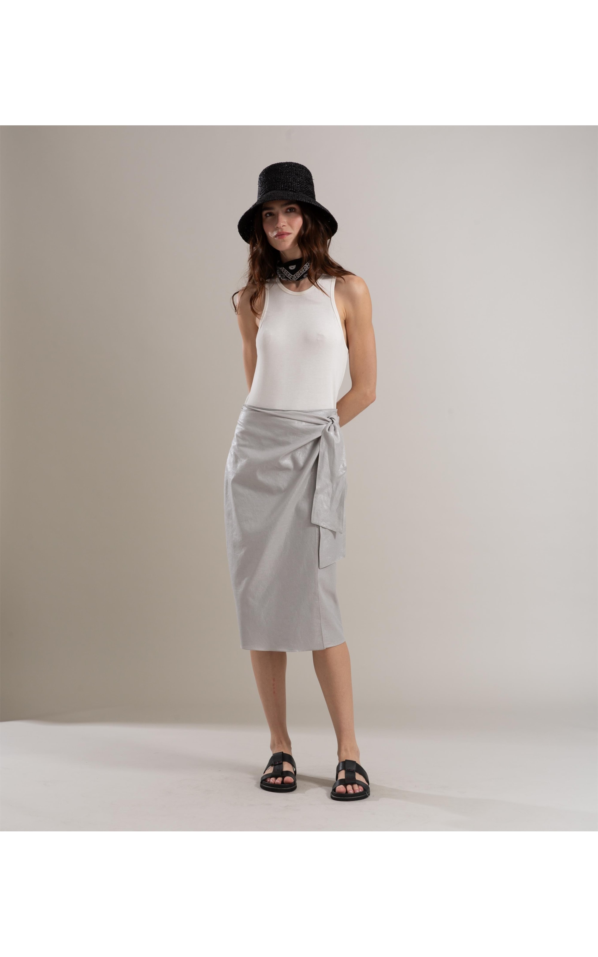 Regata Kauane Tricot Linho Branco