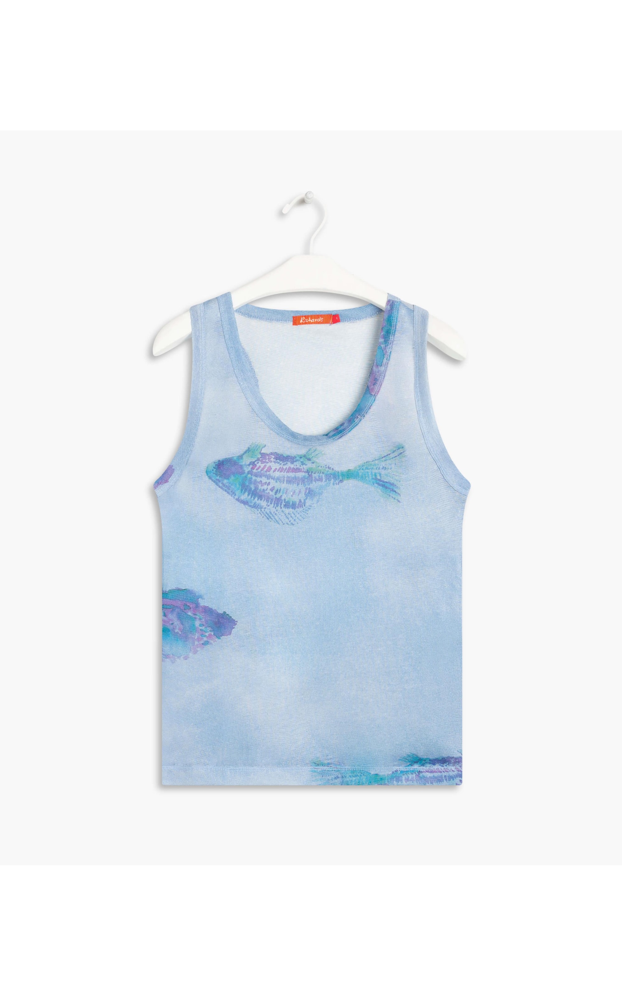 Regata Linho  Açucena Estampa Fish Blue Vintage