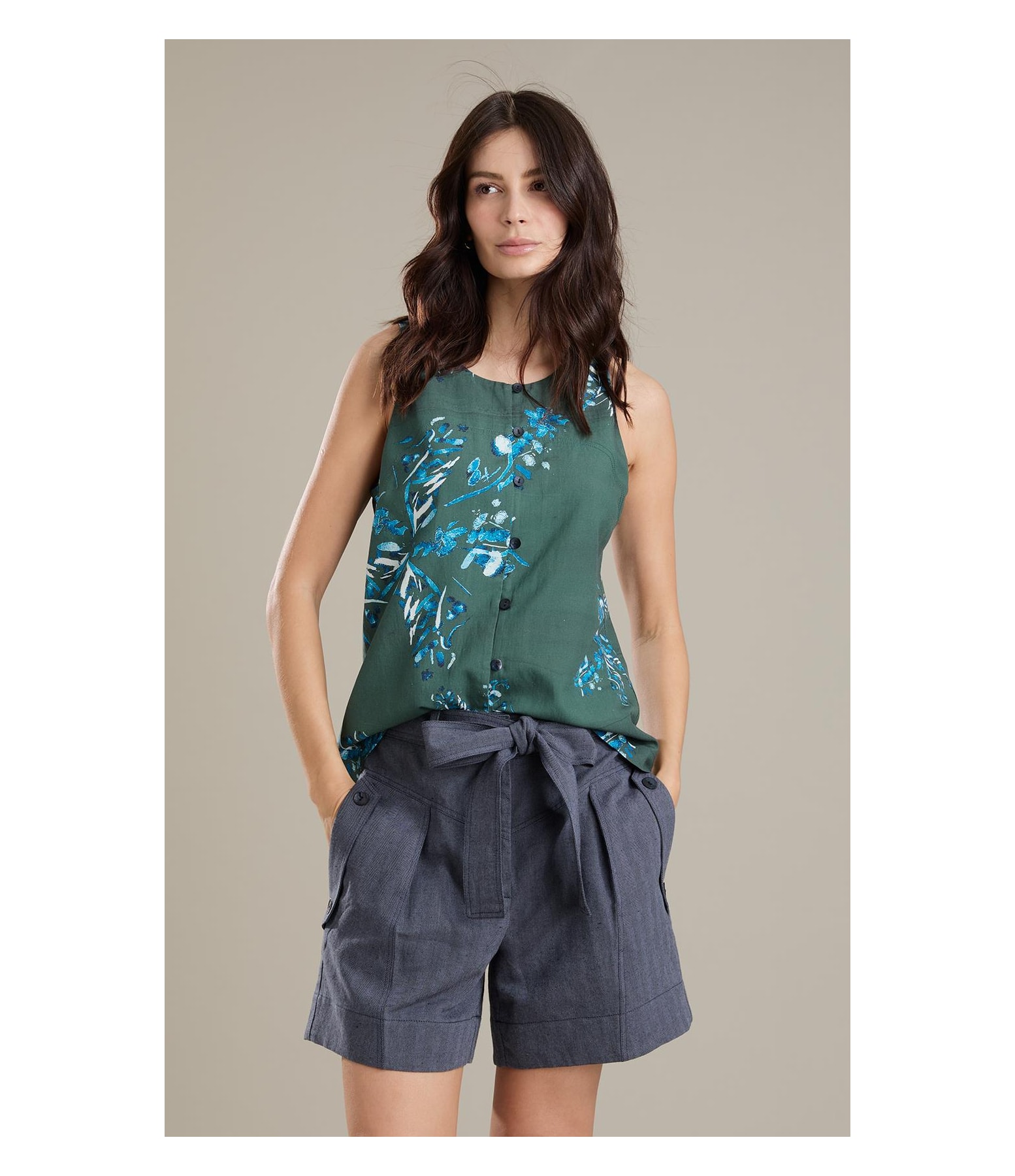 Regata Linho  Ayla Splatter Floresta