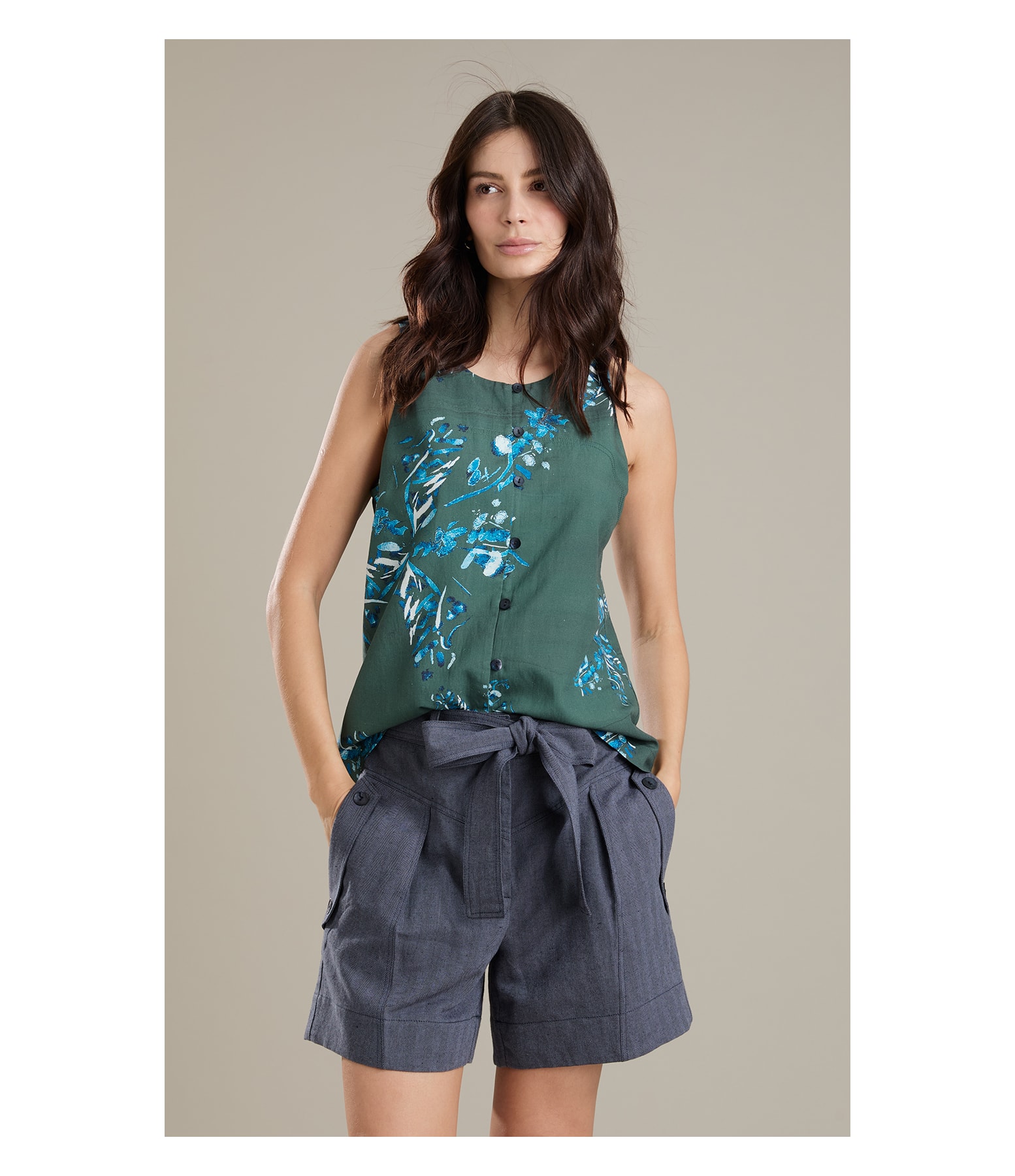 Regata Linho  Ayla Splatter Floresta