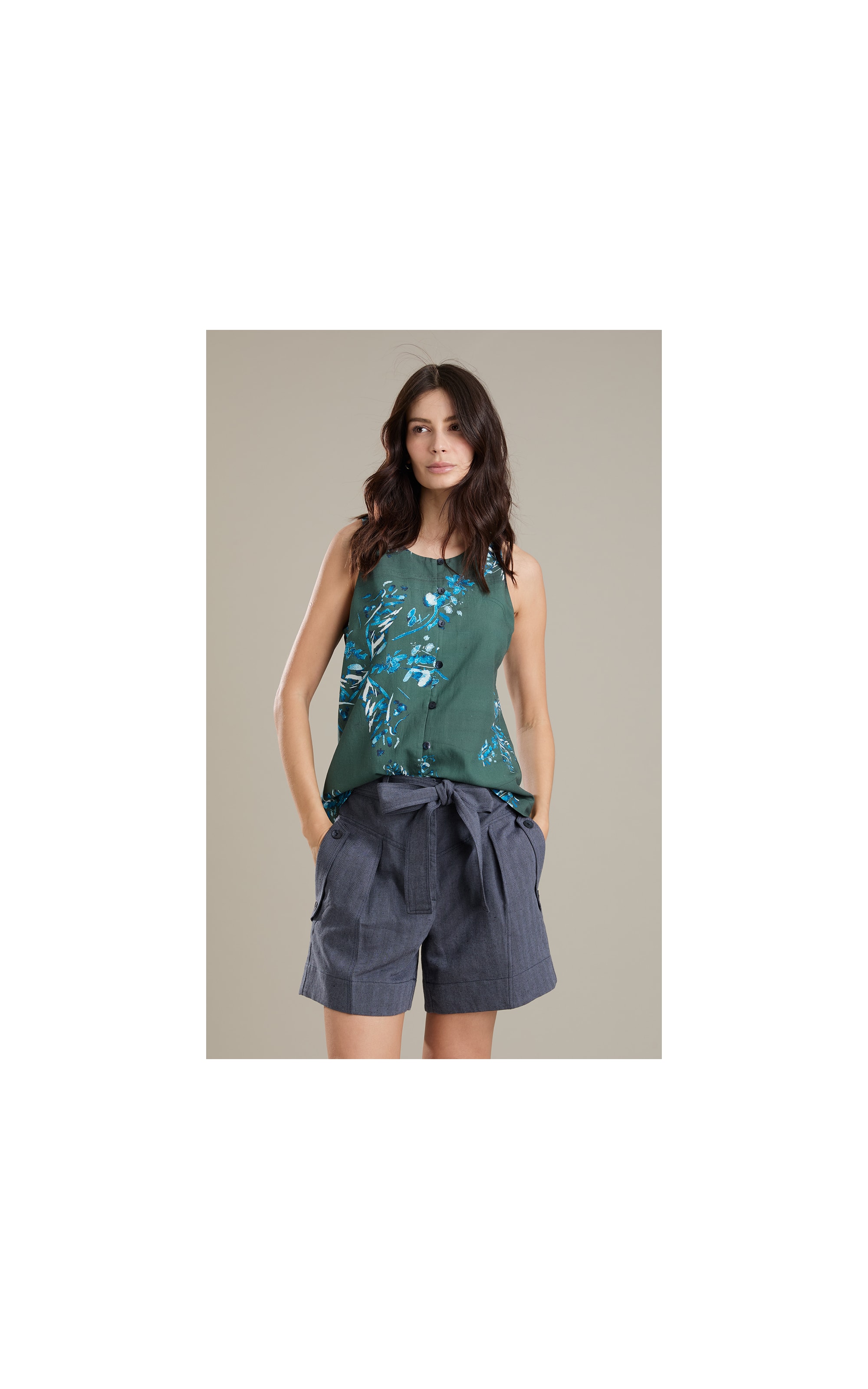 Regata Linho  Ayla Splatter Floresta