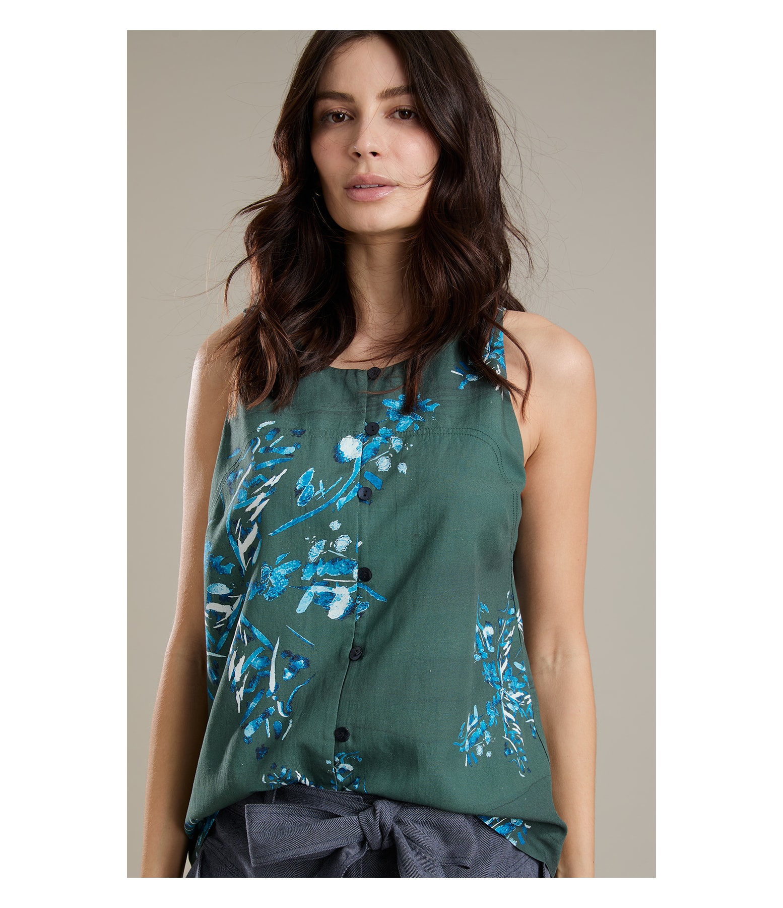 Regata Linho  Ayla Splatter Floresta