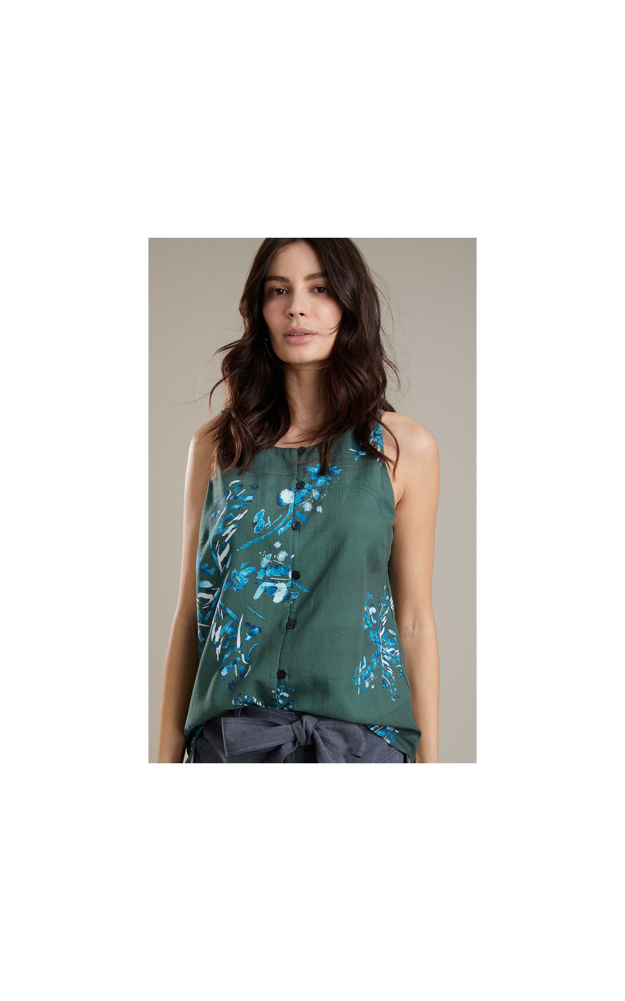 Regata Linho  Ayla Splatter Floresta