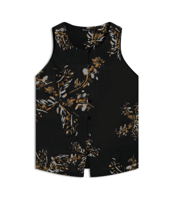 Regata Linho  Ayla Splatter Preto