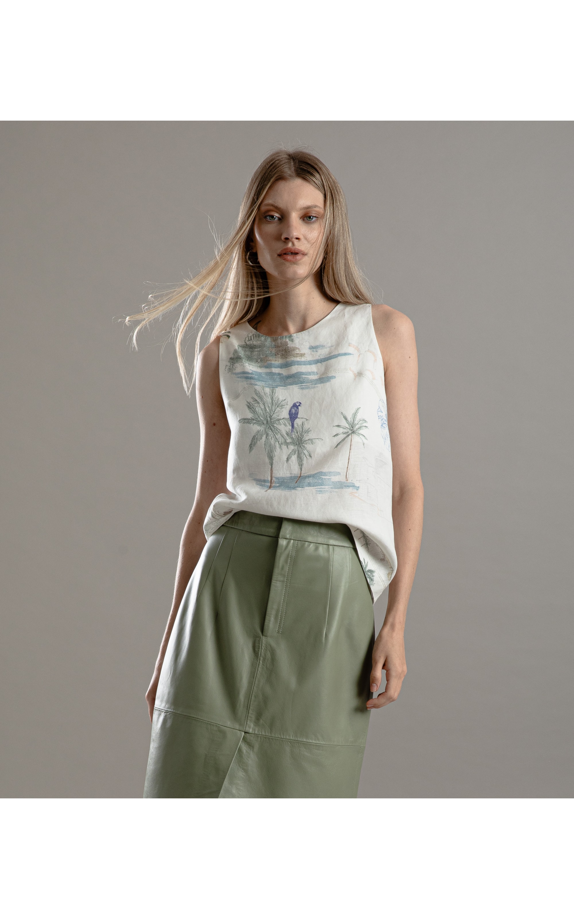 Regata Linho   Cleo Spot Branco