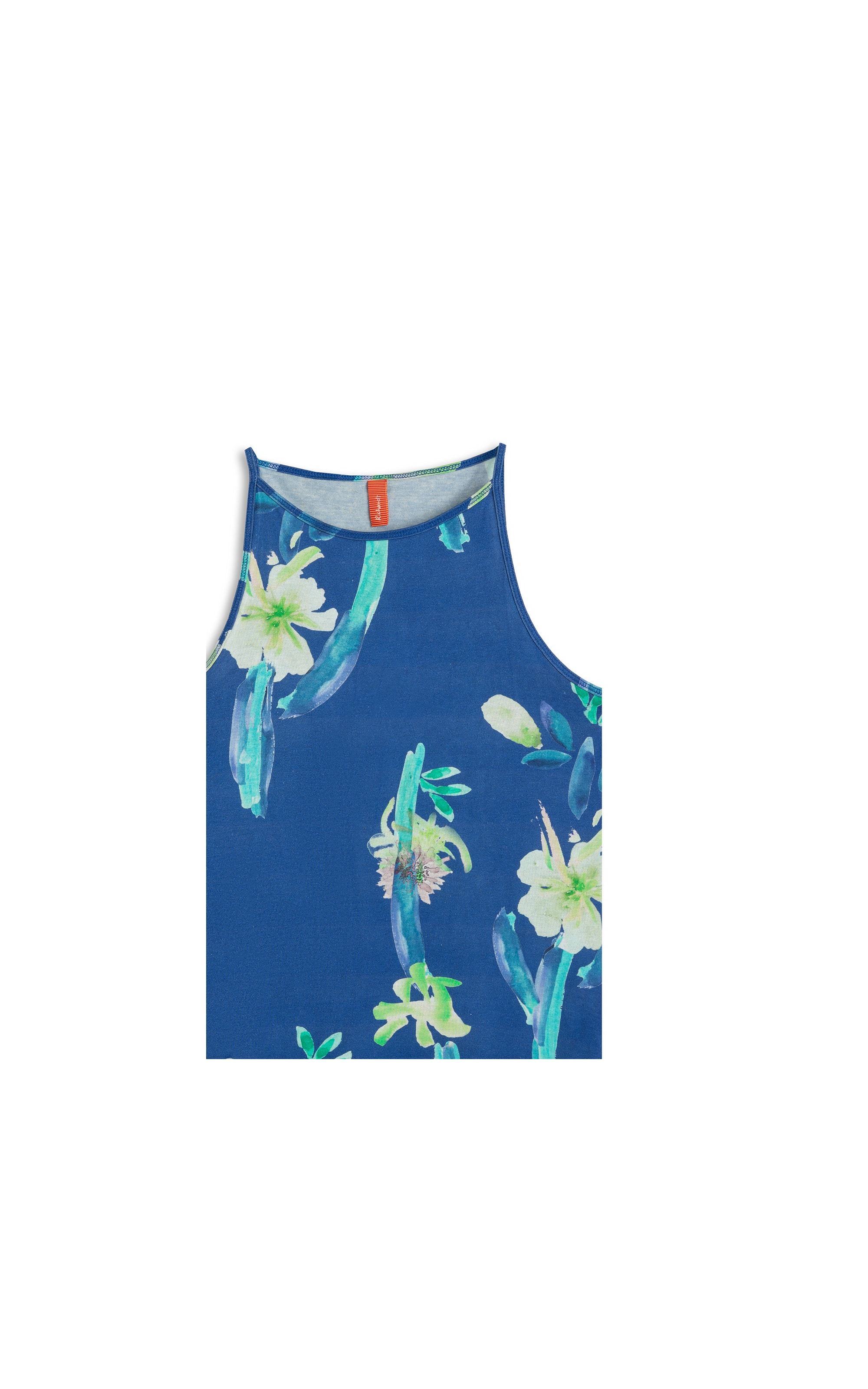 Regata Linho Estampa Florish Azul Bic