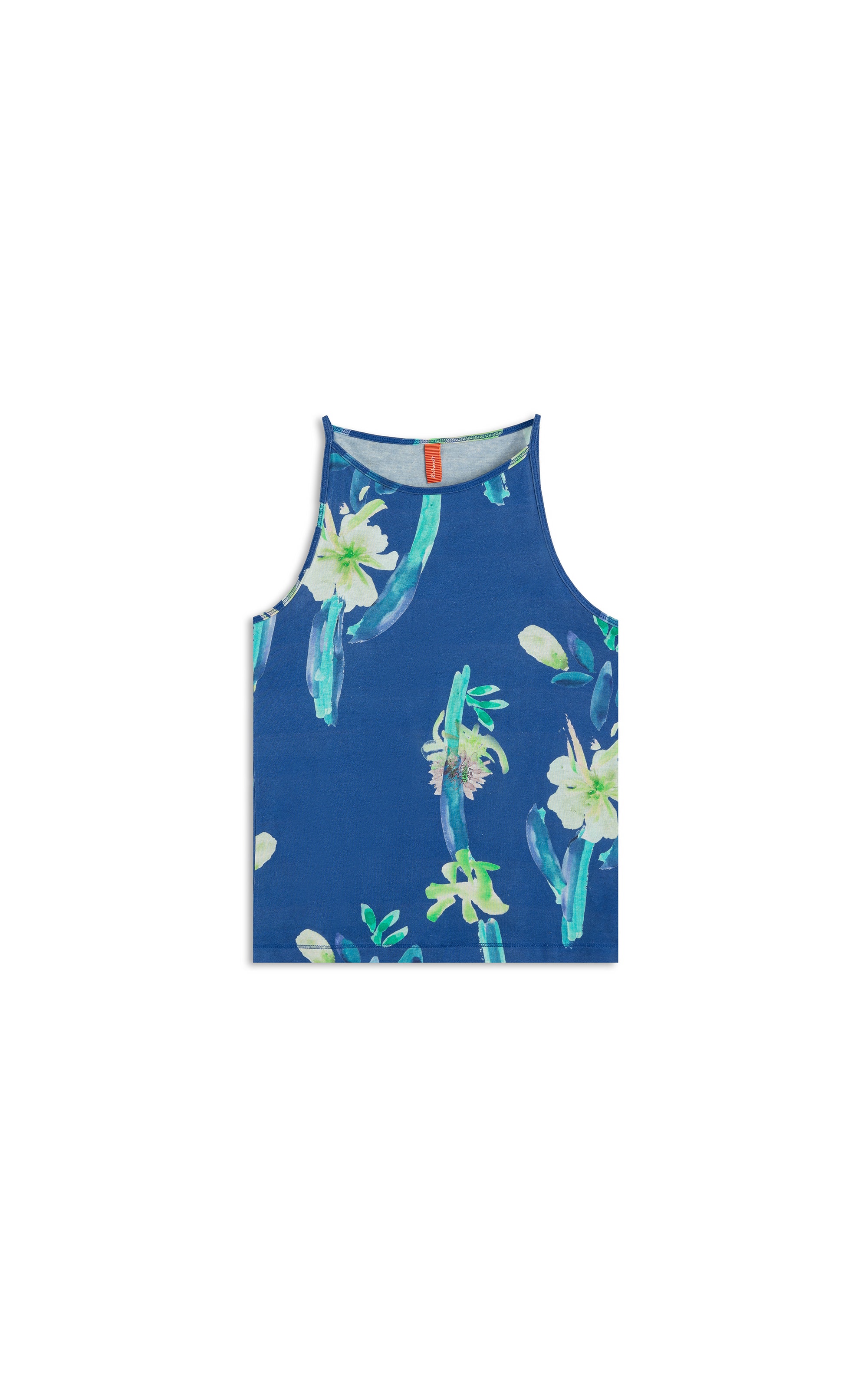 Regata Linho Estampa Florish Azul Bic