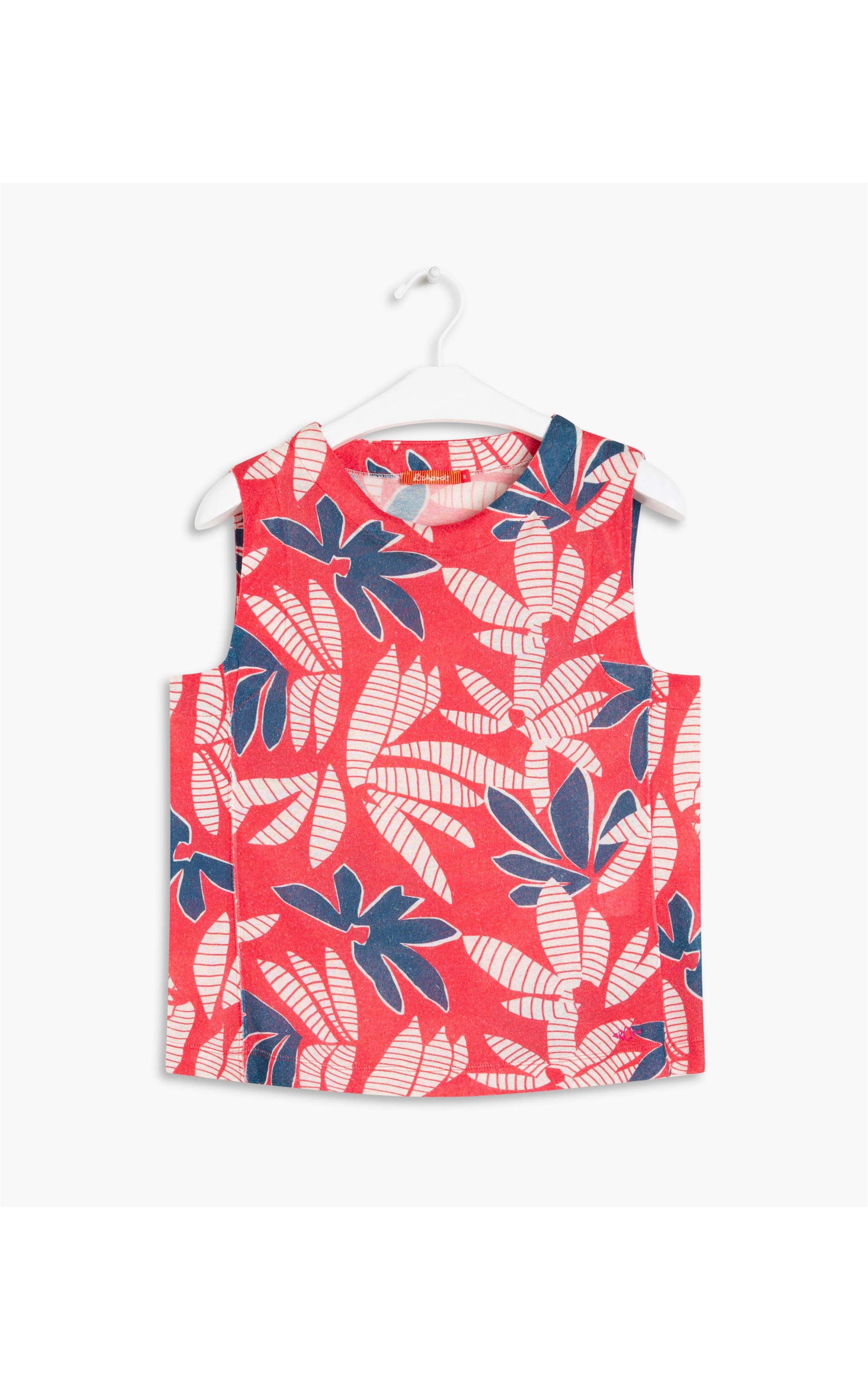 Regata Linho  Jade Est Folhas Listra Magenta