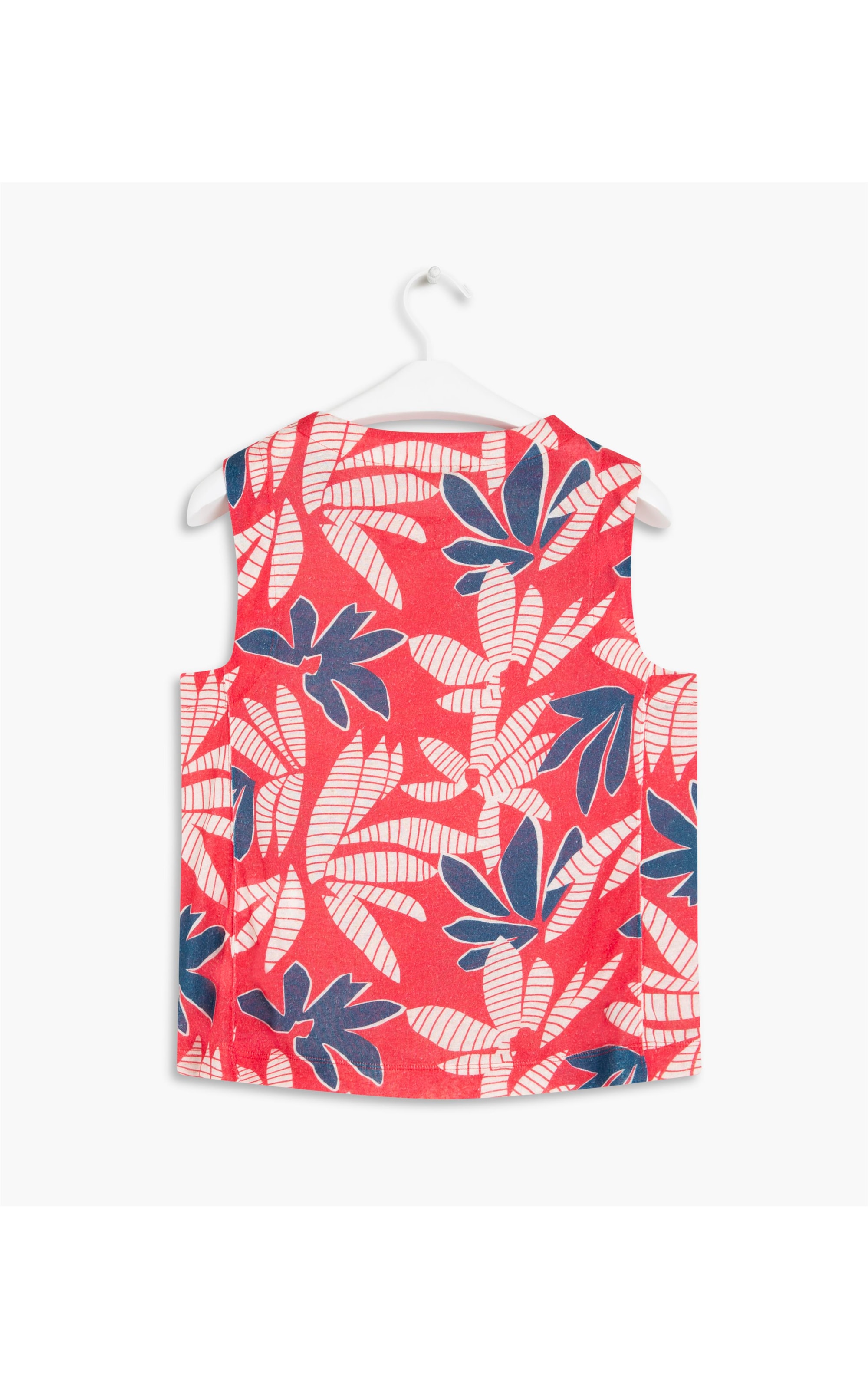 Regata Linho  Jade Est Folhas Listra Magenta