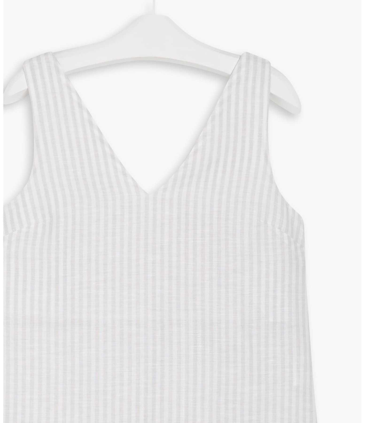 Regata Linho   Leslie Stripe Cinza Claro