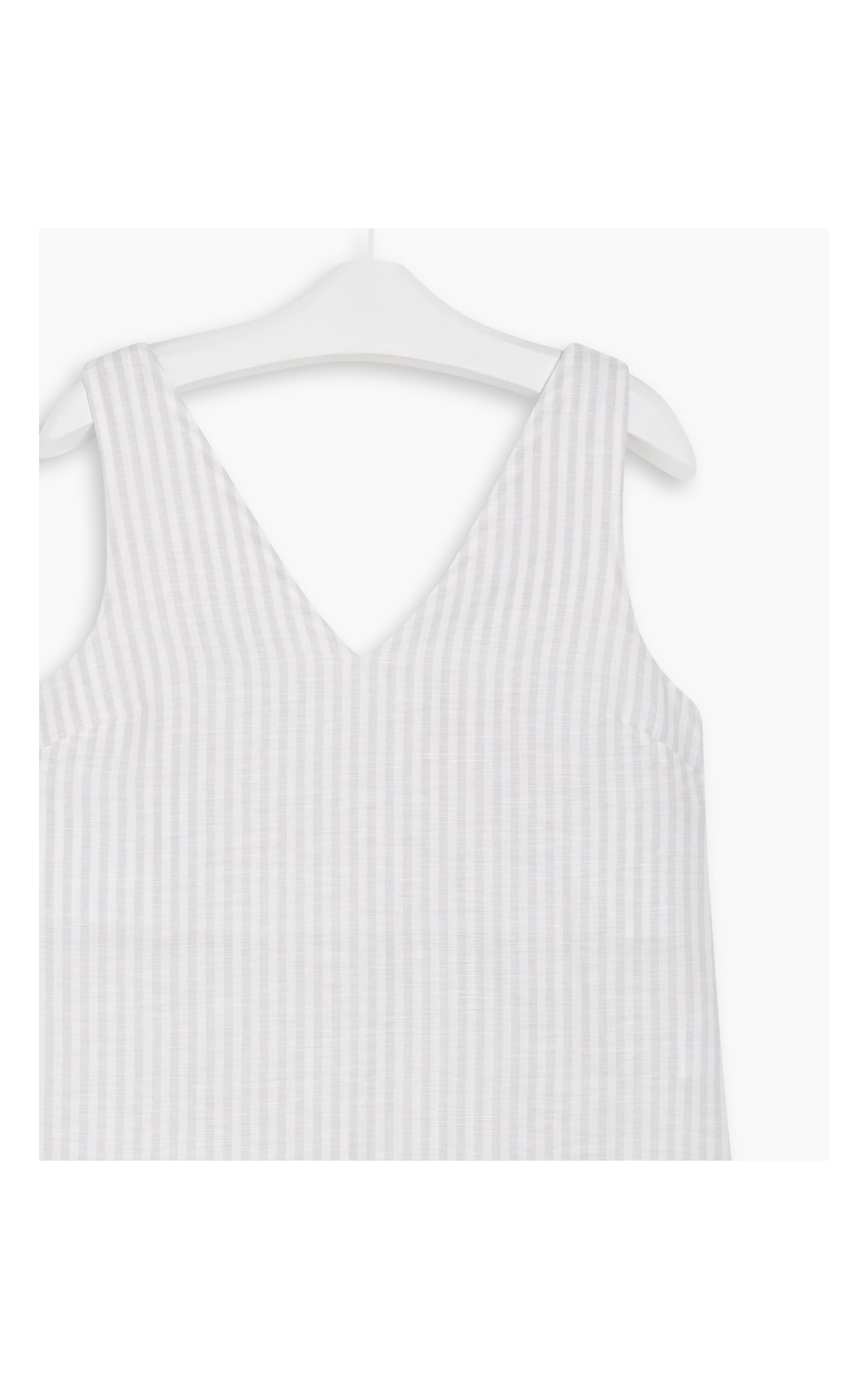 Regata Linho   Leslie Stripe Cinza Claro