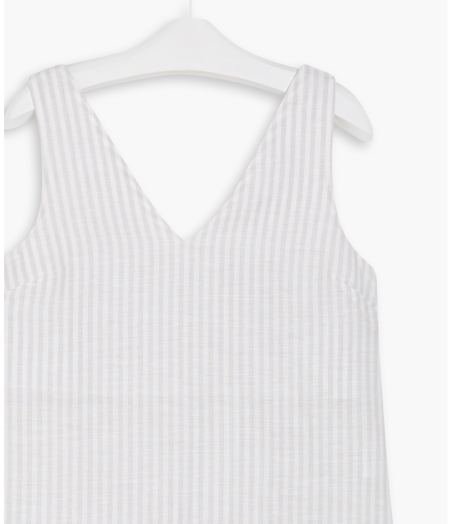 Regata Linho   Leslie Stripe Cinza Claro