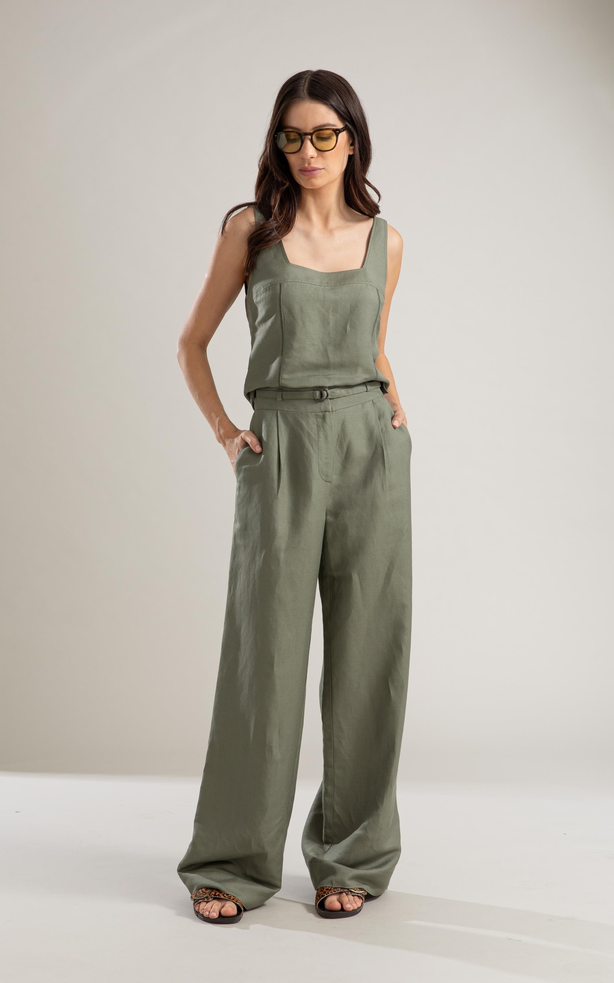 Regata Linho  Marpi Verde Militar
