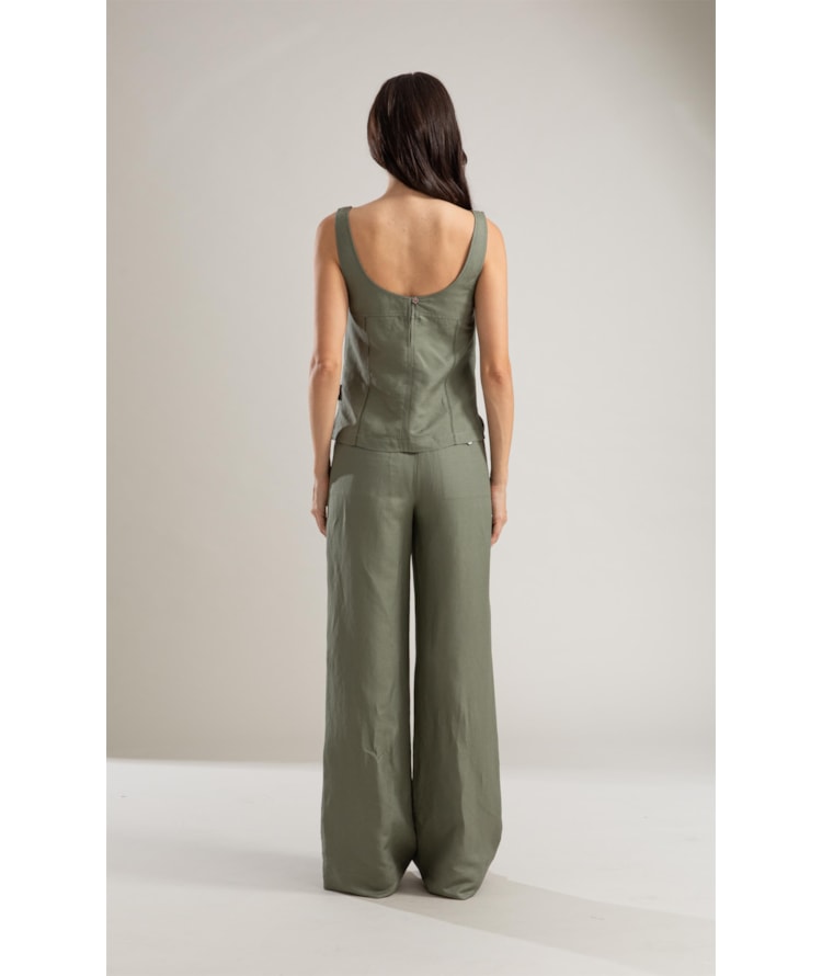 Regata Linho  Marpi Verde Militar