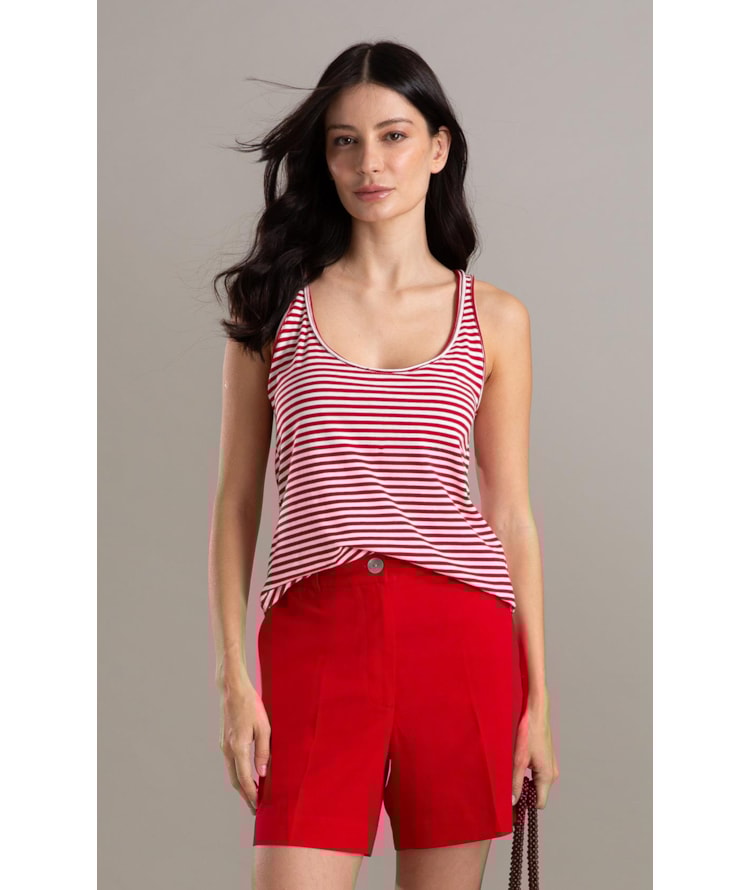 Regata Liria Listrada Vermelho