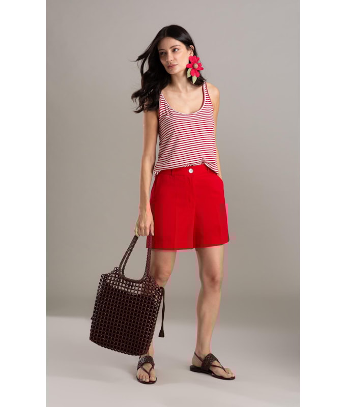 Regata Liria Listrada Vermelho