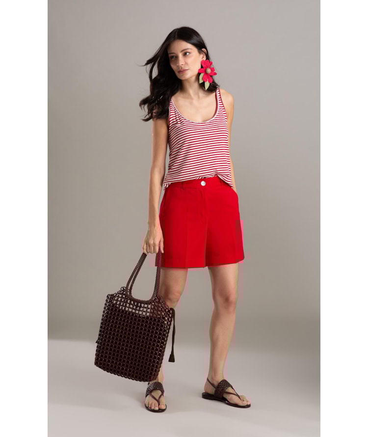 Regata Liria Listrada Vermelho