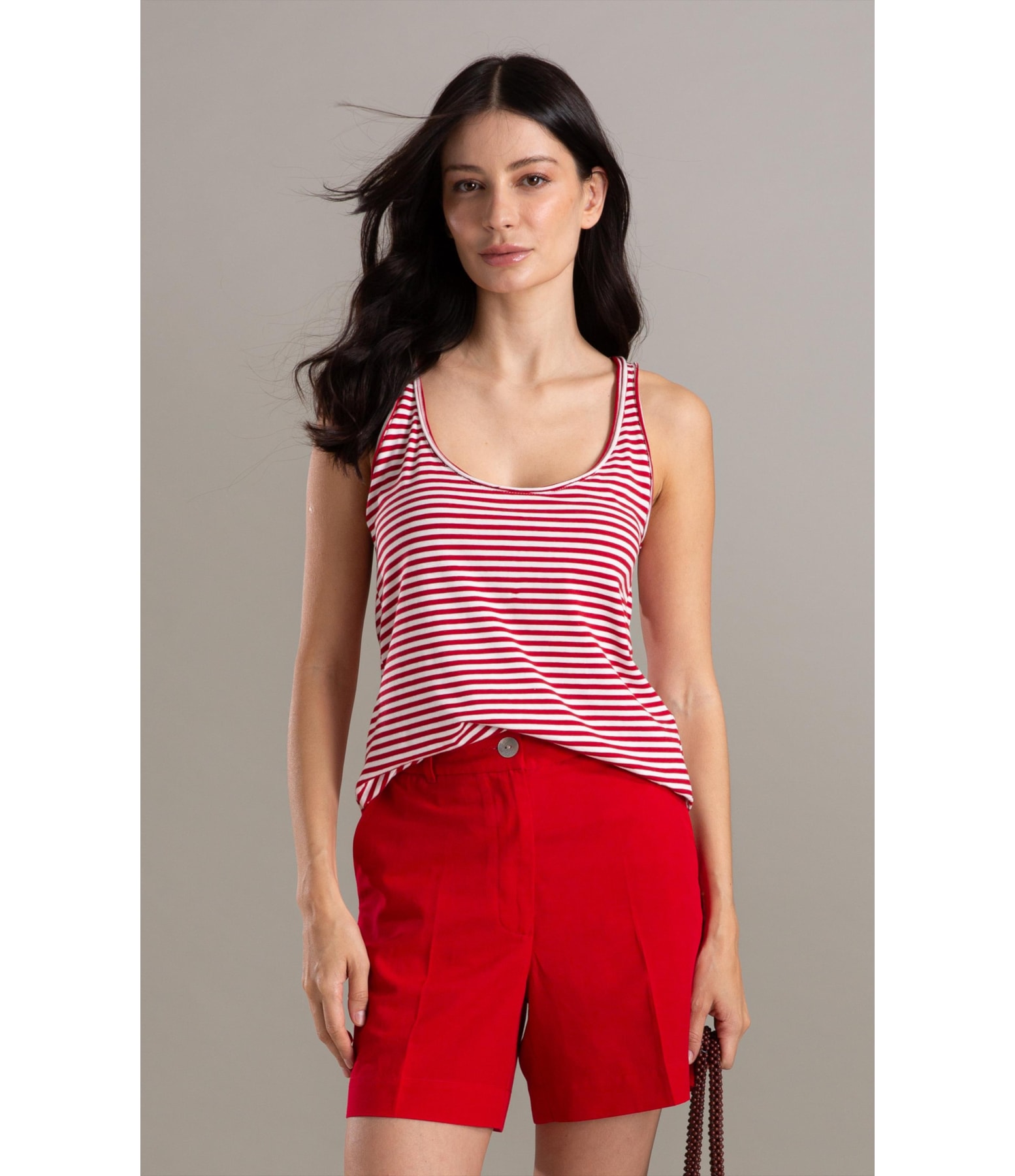 Regata Liria Listrada Vermelho