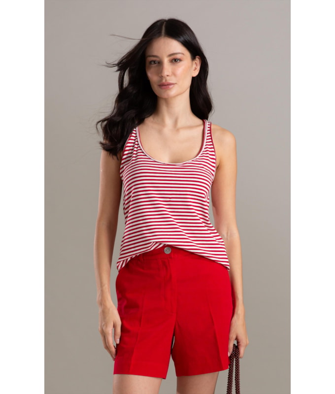 Regata Liria Listrada Vermelho