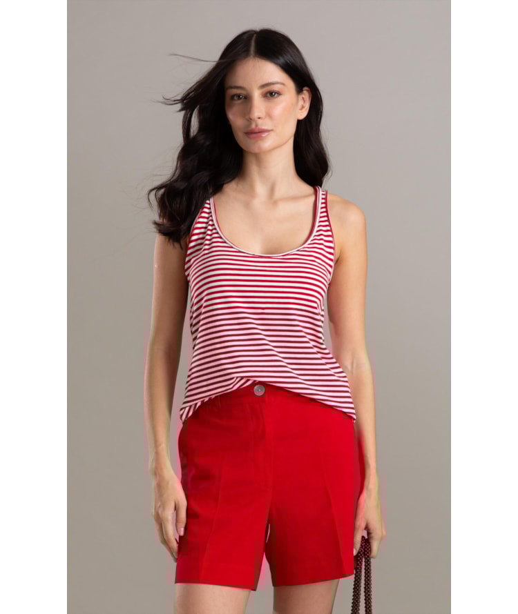 Regata Liria Listrada Vermelho