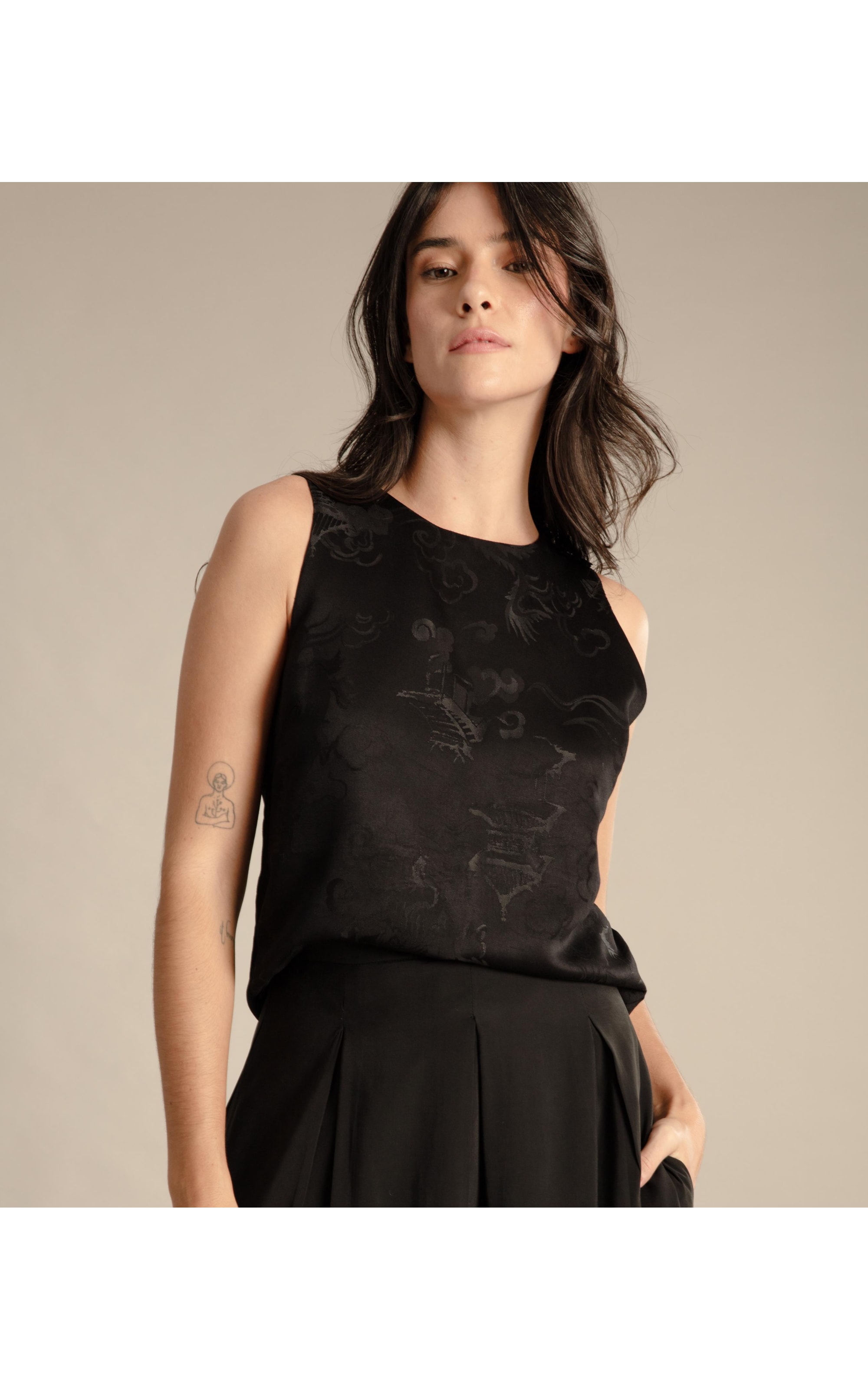 Regata Oda Jacquard Preto