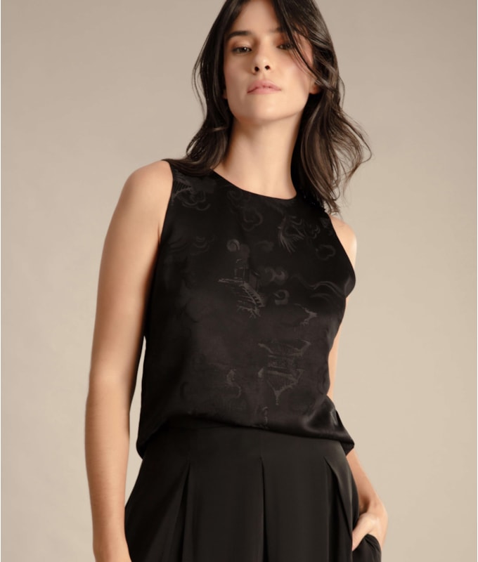 Regata Oda Jacquard Preto