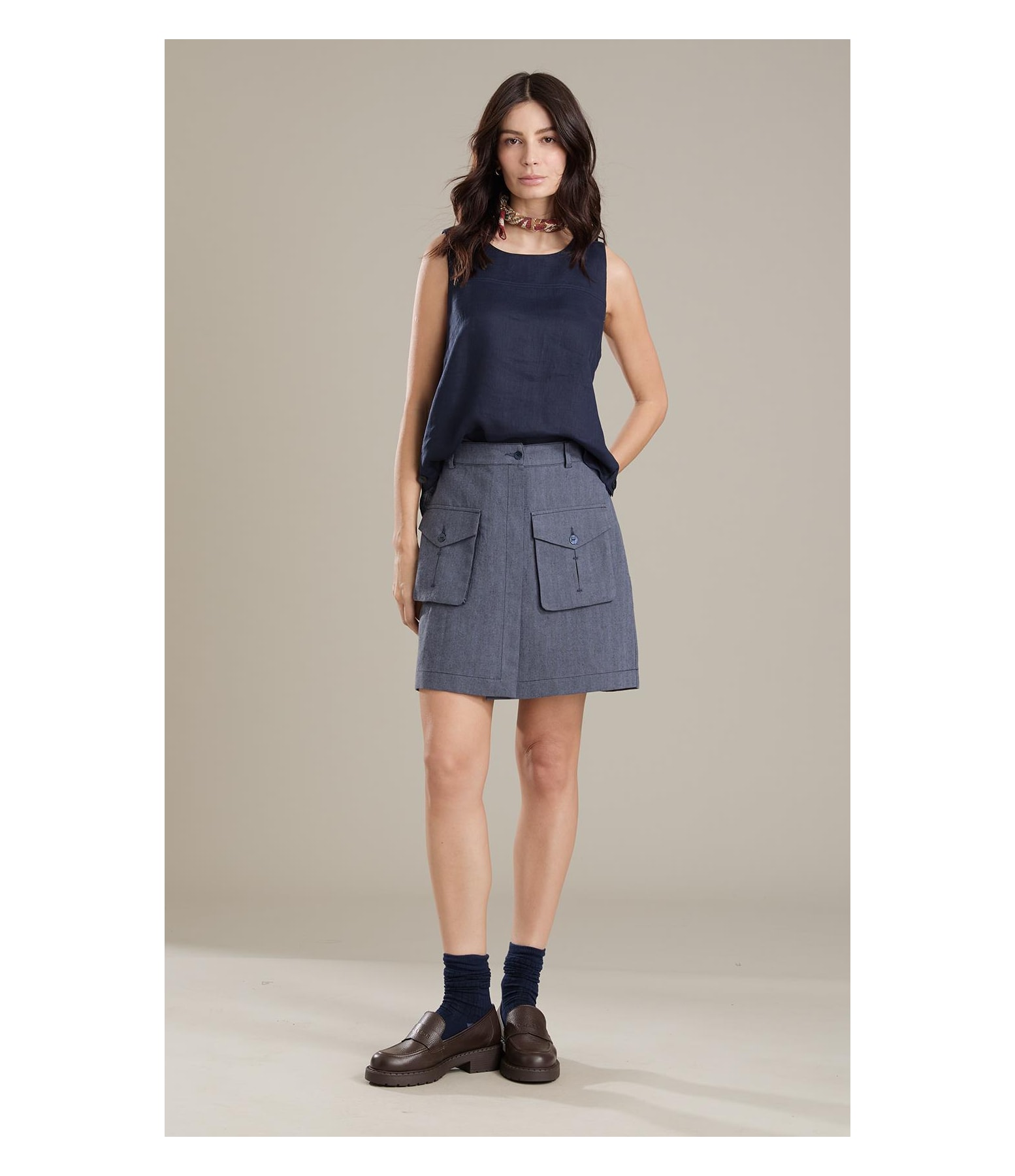 Regata  Puro Linho Melinda Dark Navy