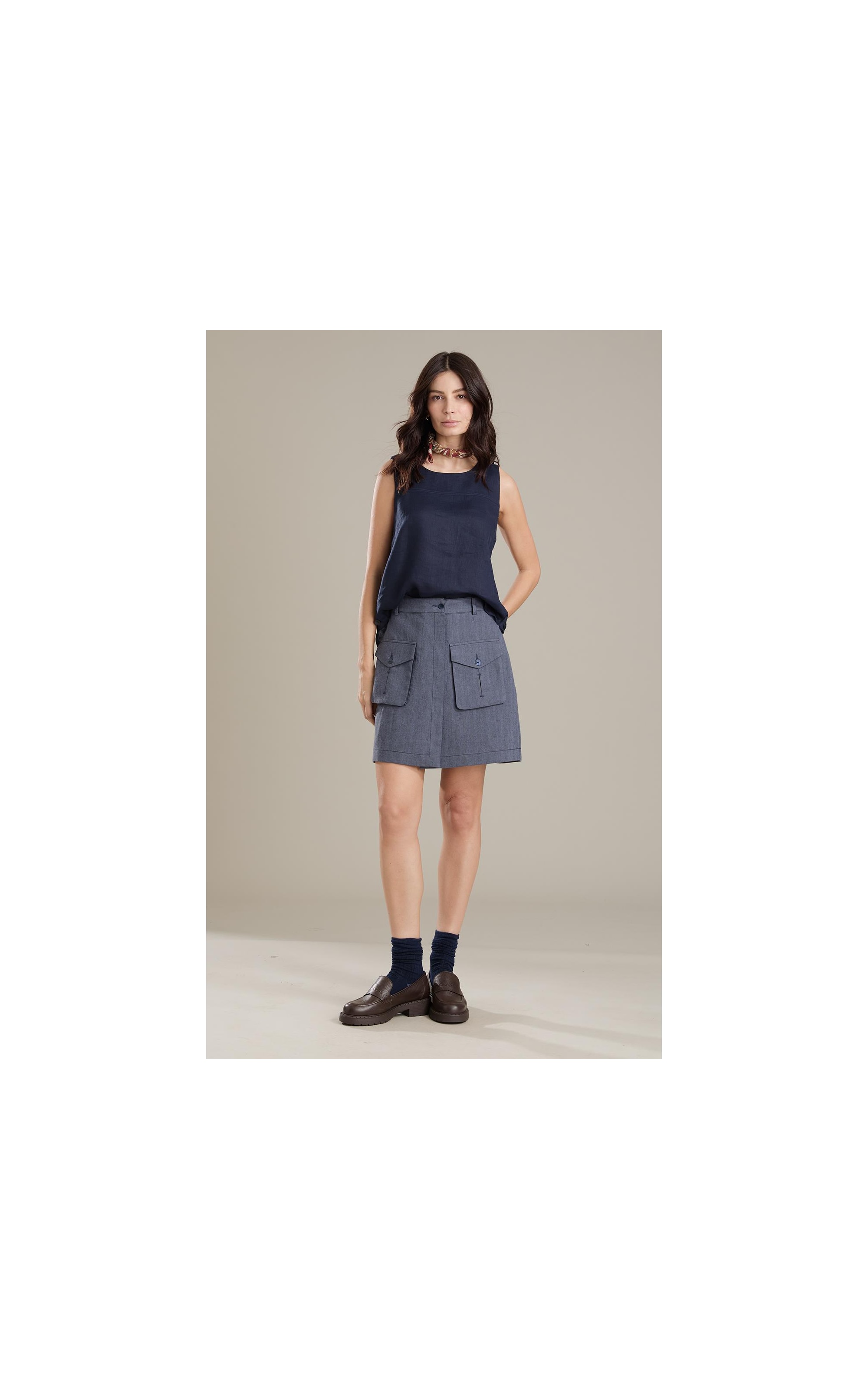 Regata  Puro Linho Melinda Dark Navy