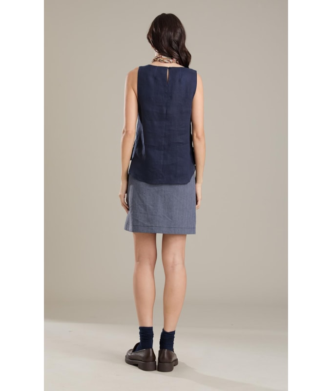 Regata  Puro Linho Melinda Dark Navy