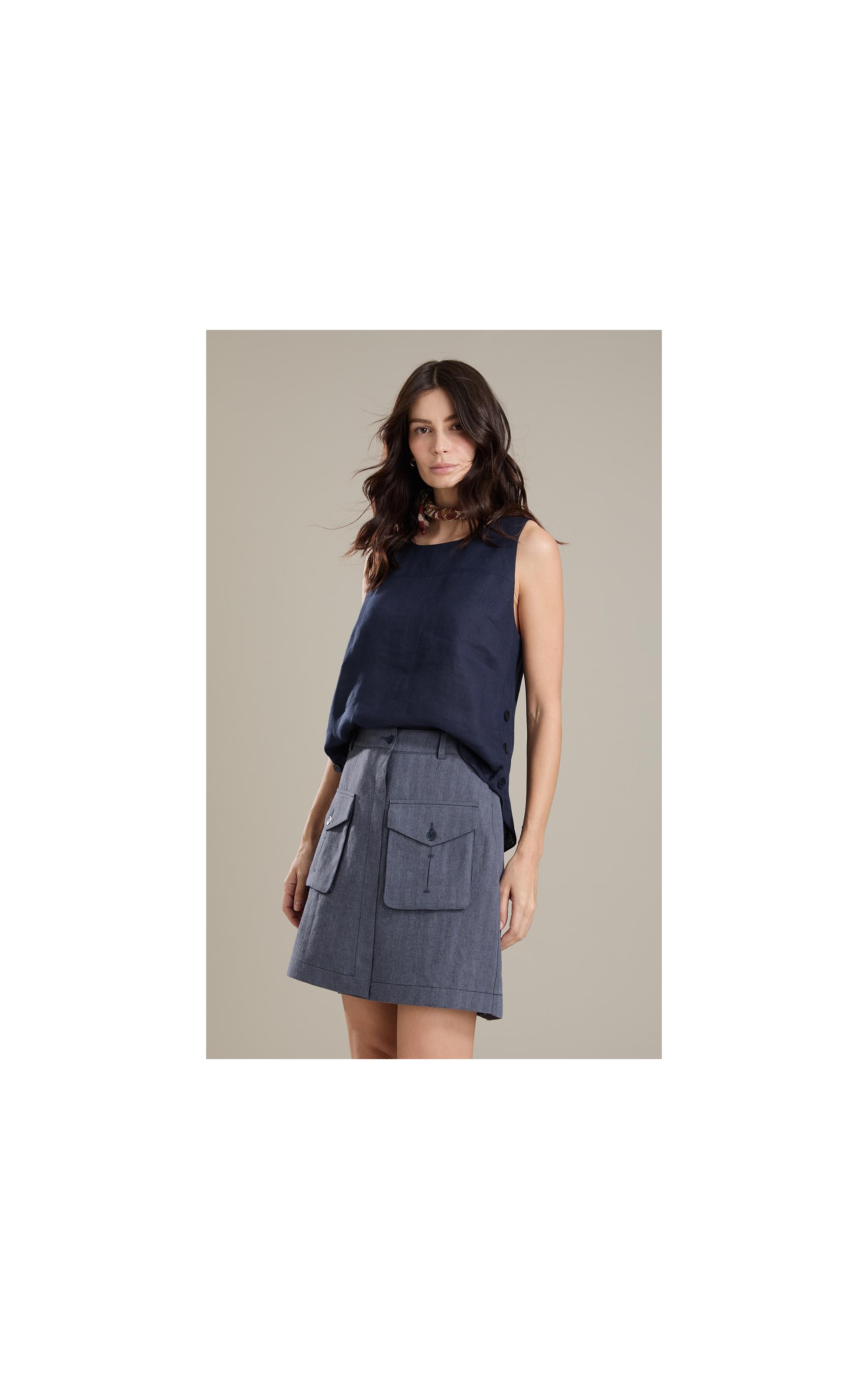Regata  Puro Linho Melinda Dark Navy