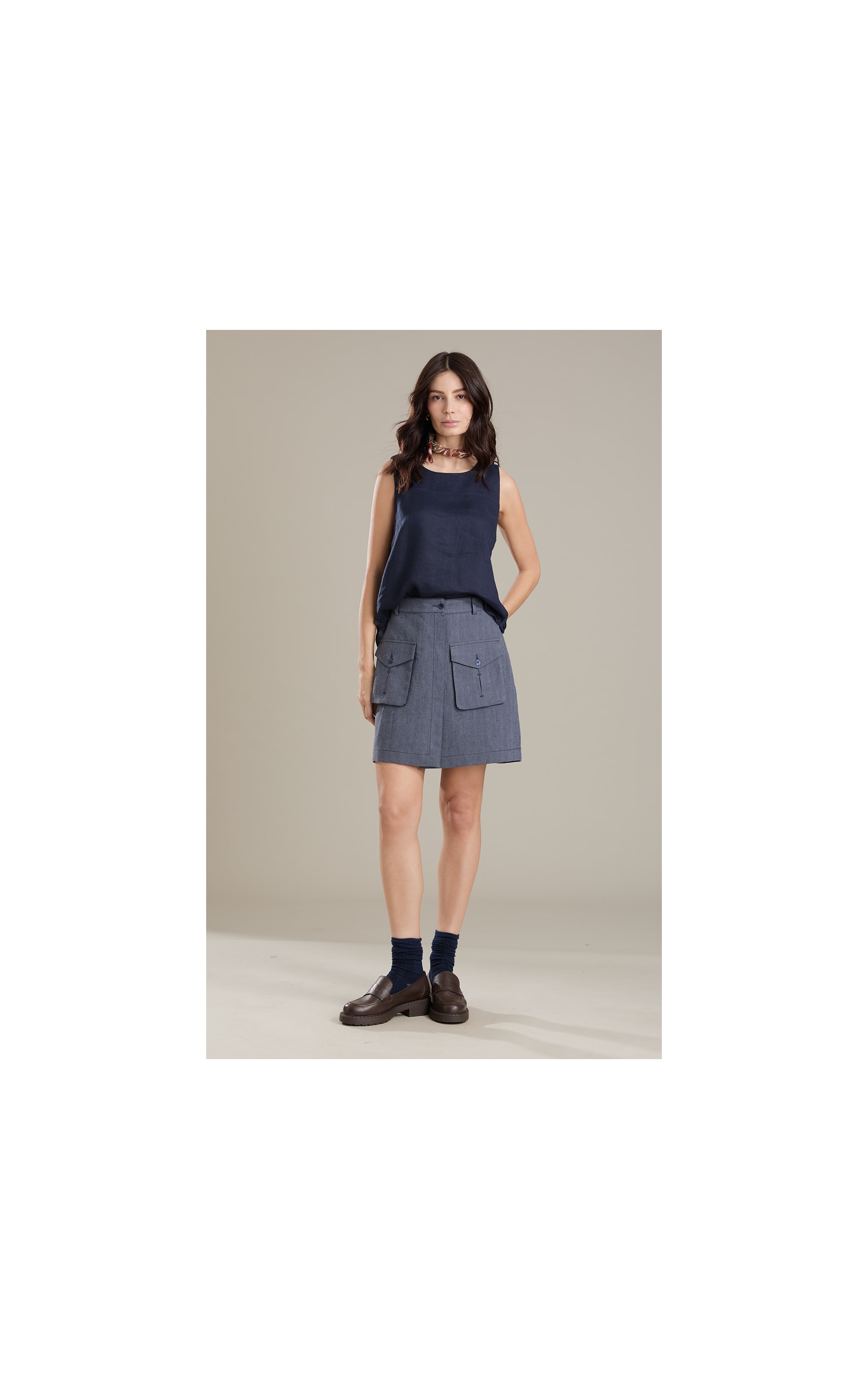 Regata  Puro Linho Melinda Dark Navy