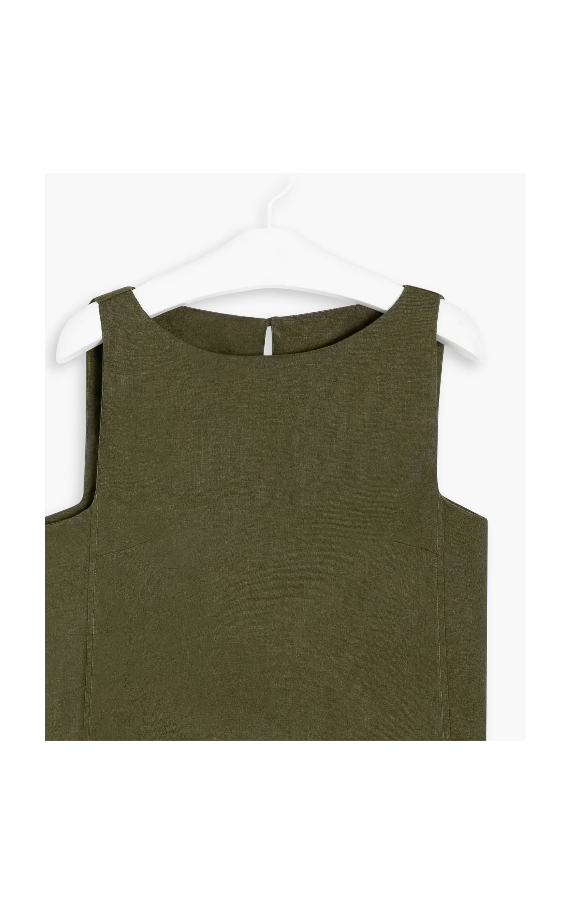 Regata  Puro Linho  Romã Verde Militar