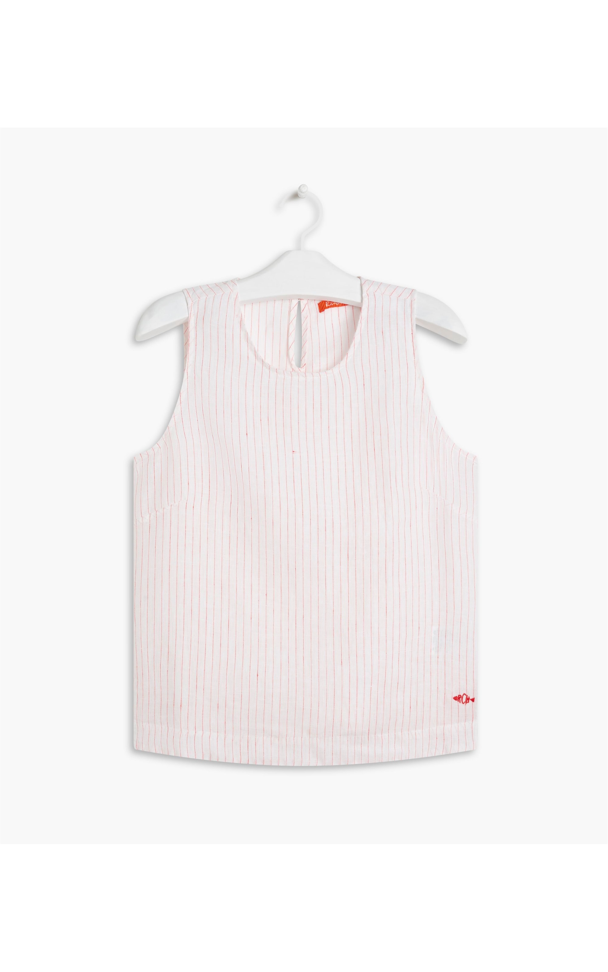 Regata  Puro Linho Vitoria Stripe  Ft Vermelho