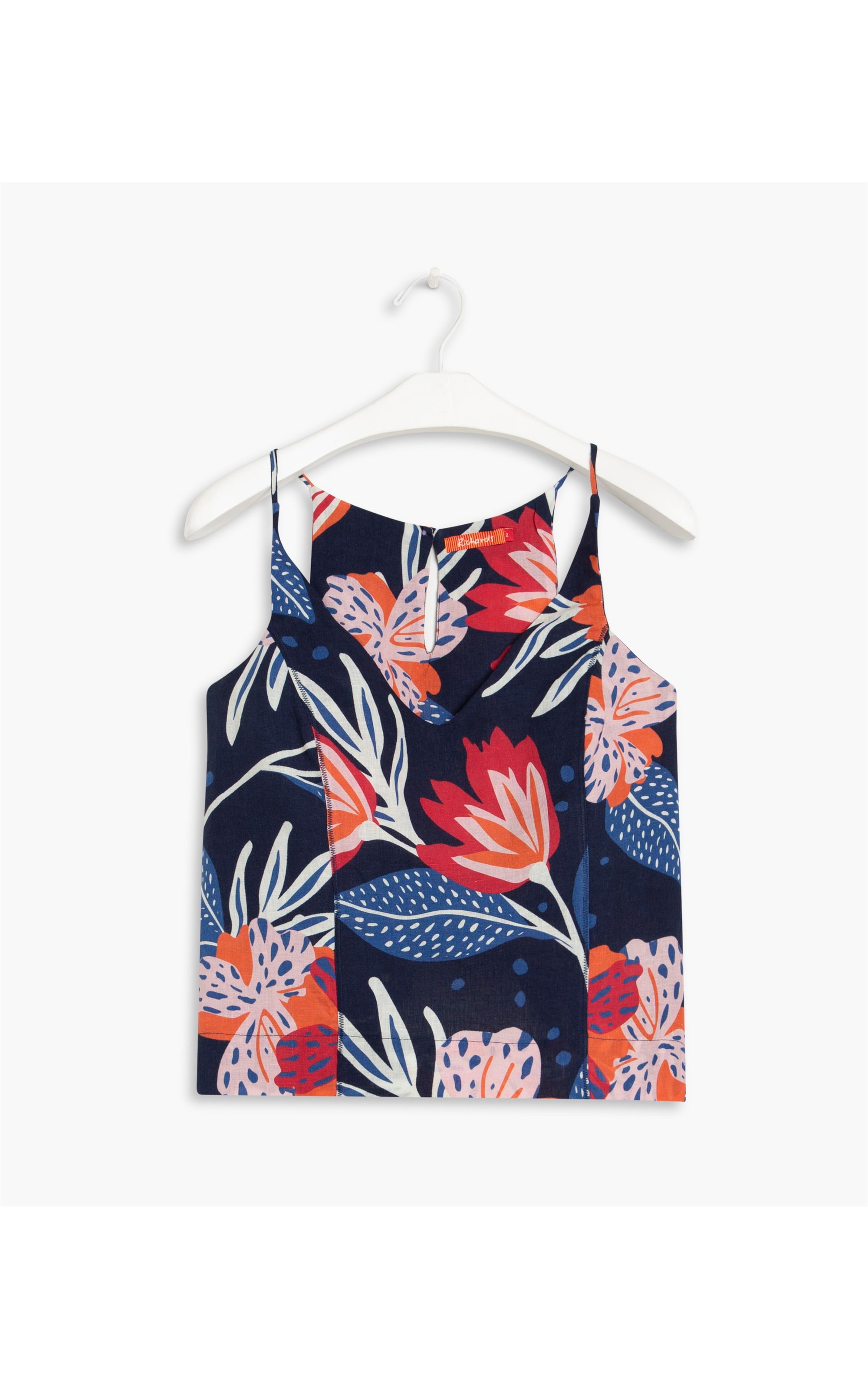 Regata Sia Linho New Floral Azul Marinho