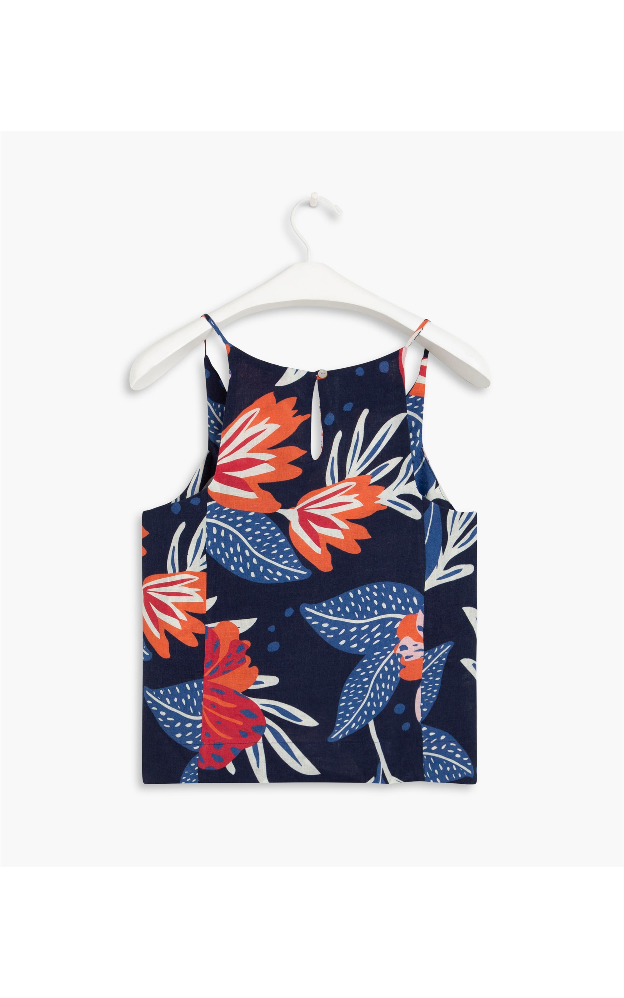 Regata Sia Linho New Floral Azul Marinho