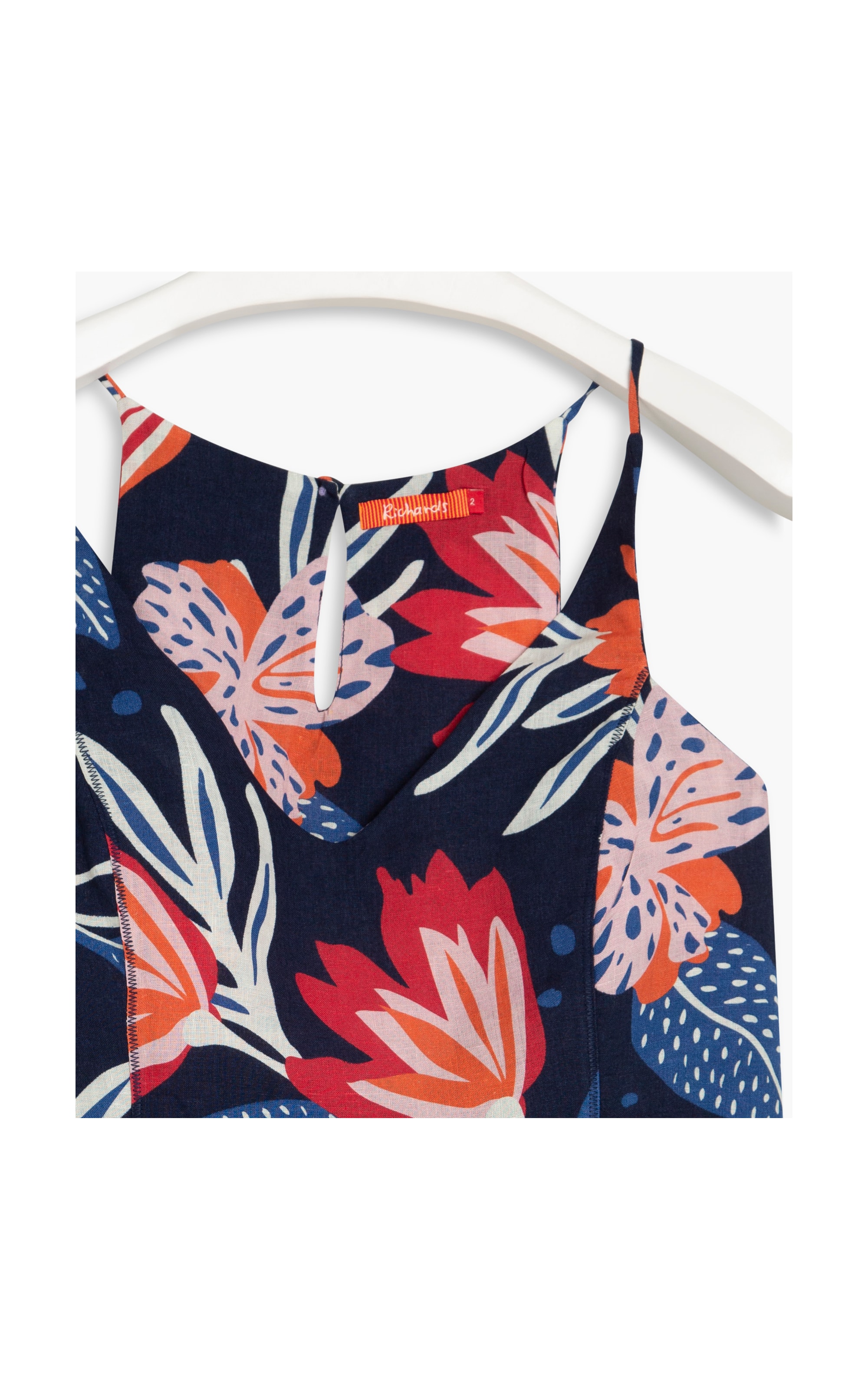 Regata Sia Linho New Floral Azul Marinho