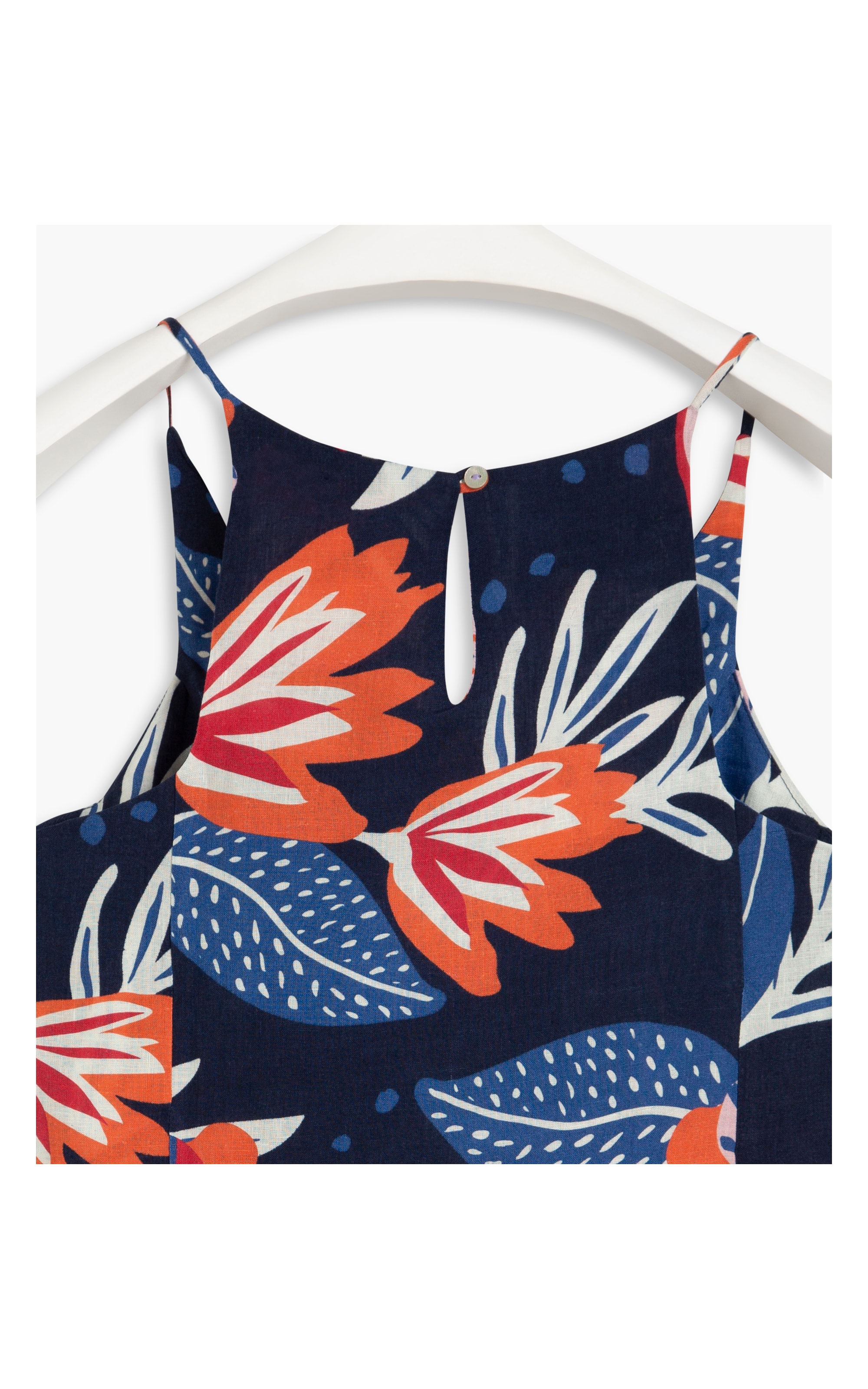 Regata Sia Linho New Floral Azul Marinho