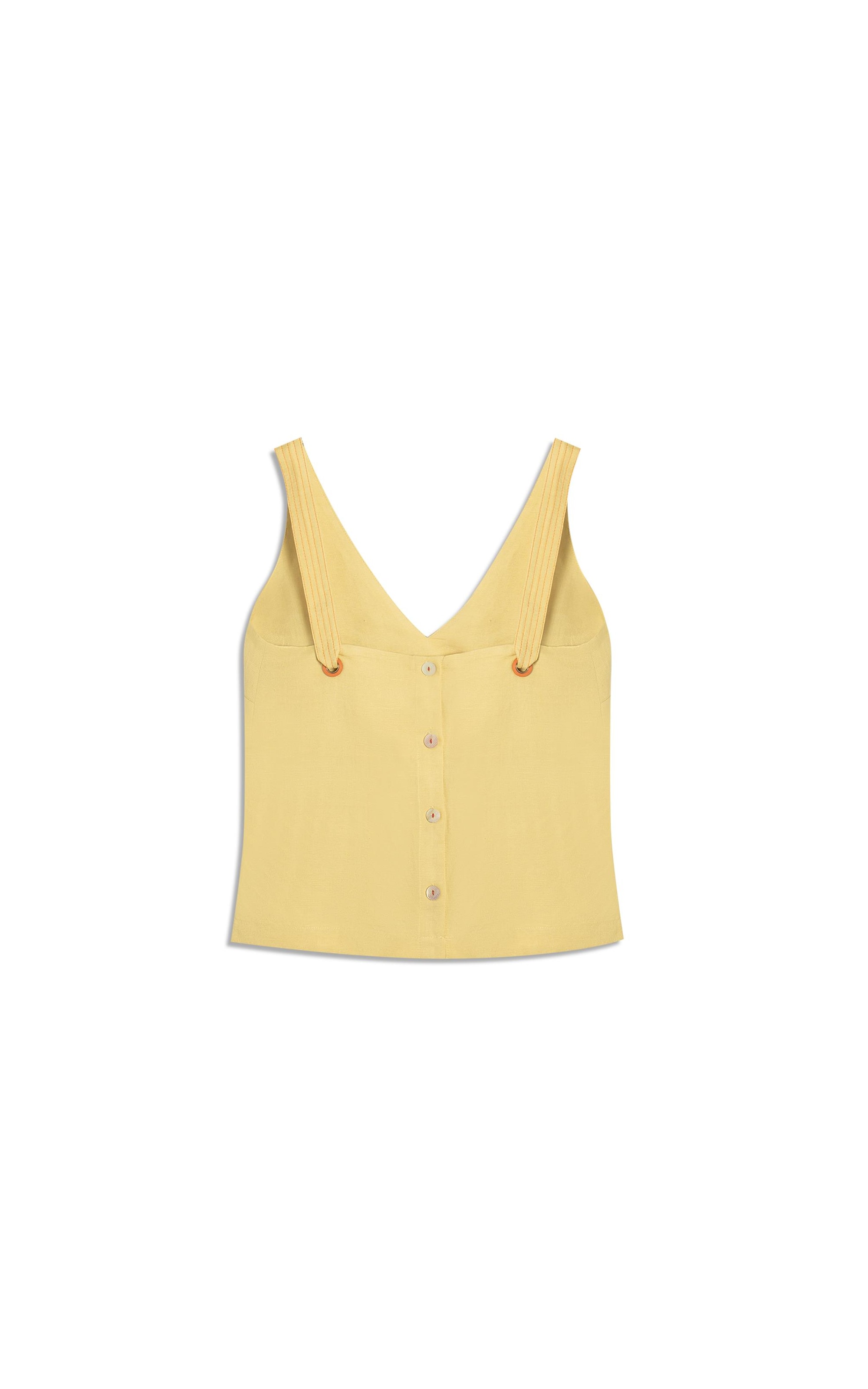 Regata Simas Linho Blend Amarelo Claro