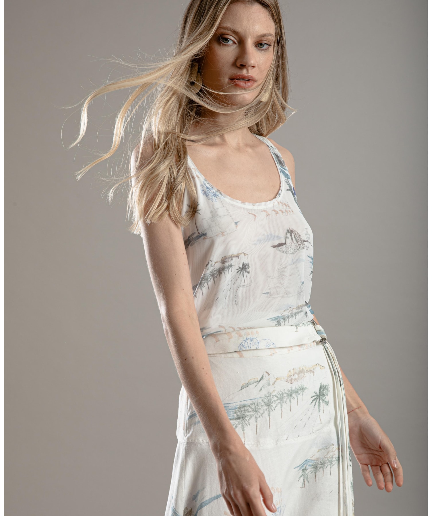 Regata Sofia Tule Est.Spots Branco