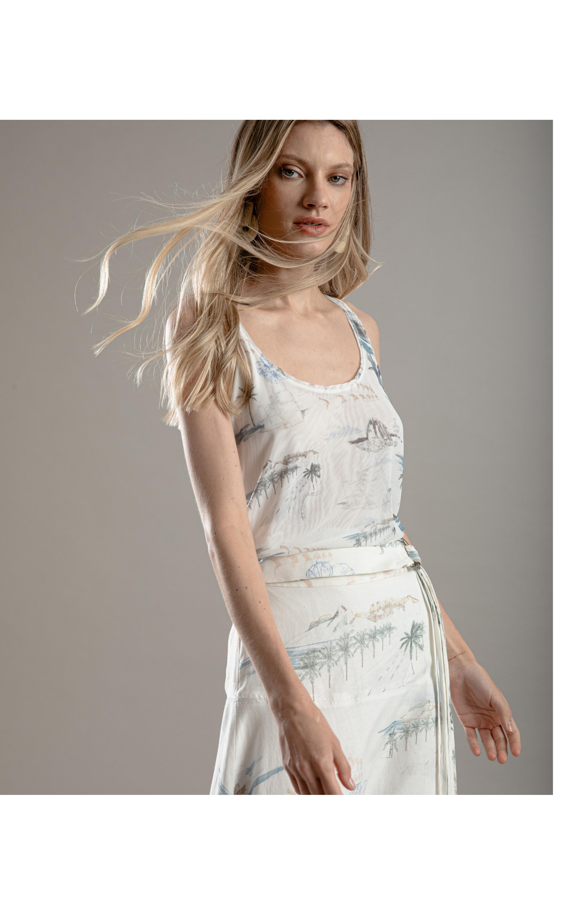 Regata Sofia Tule Est.Spots Branco