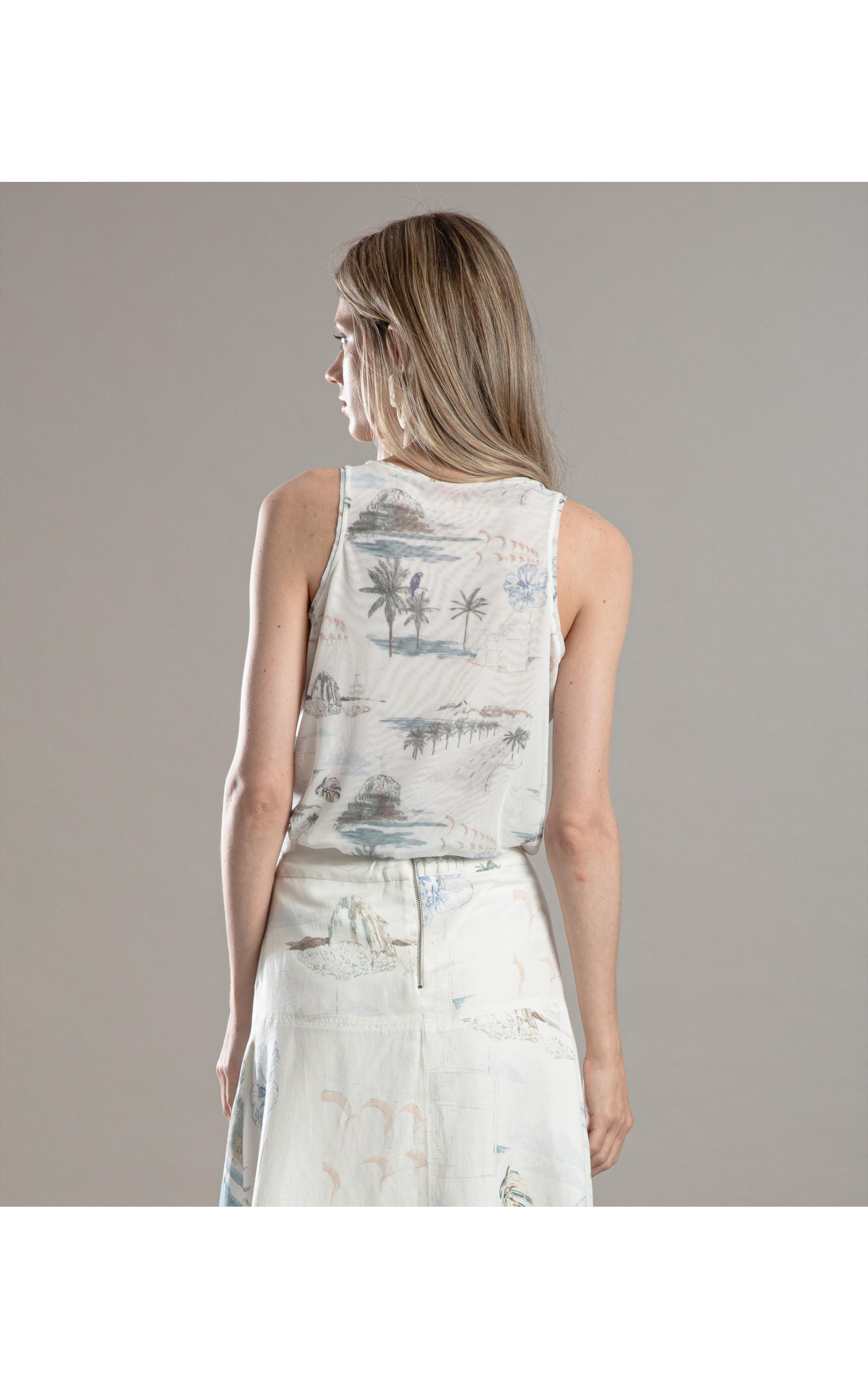 Regata Sofia Tule Est.Spots Branco