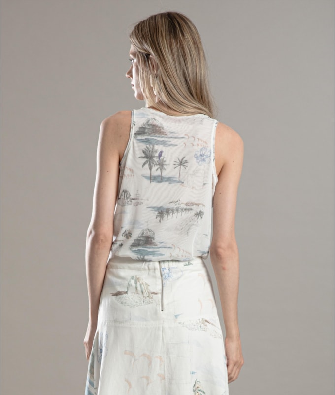 Regata Sofia Tule Est.Spots Branco