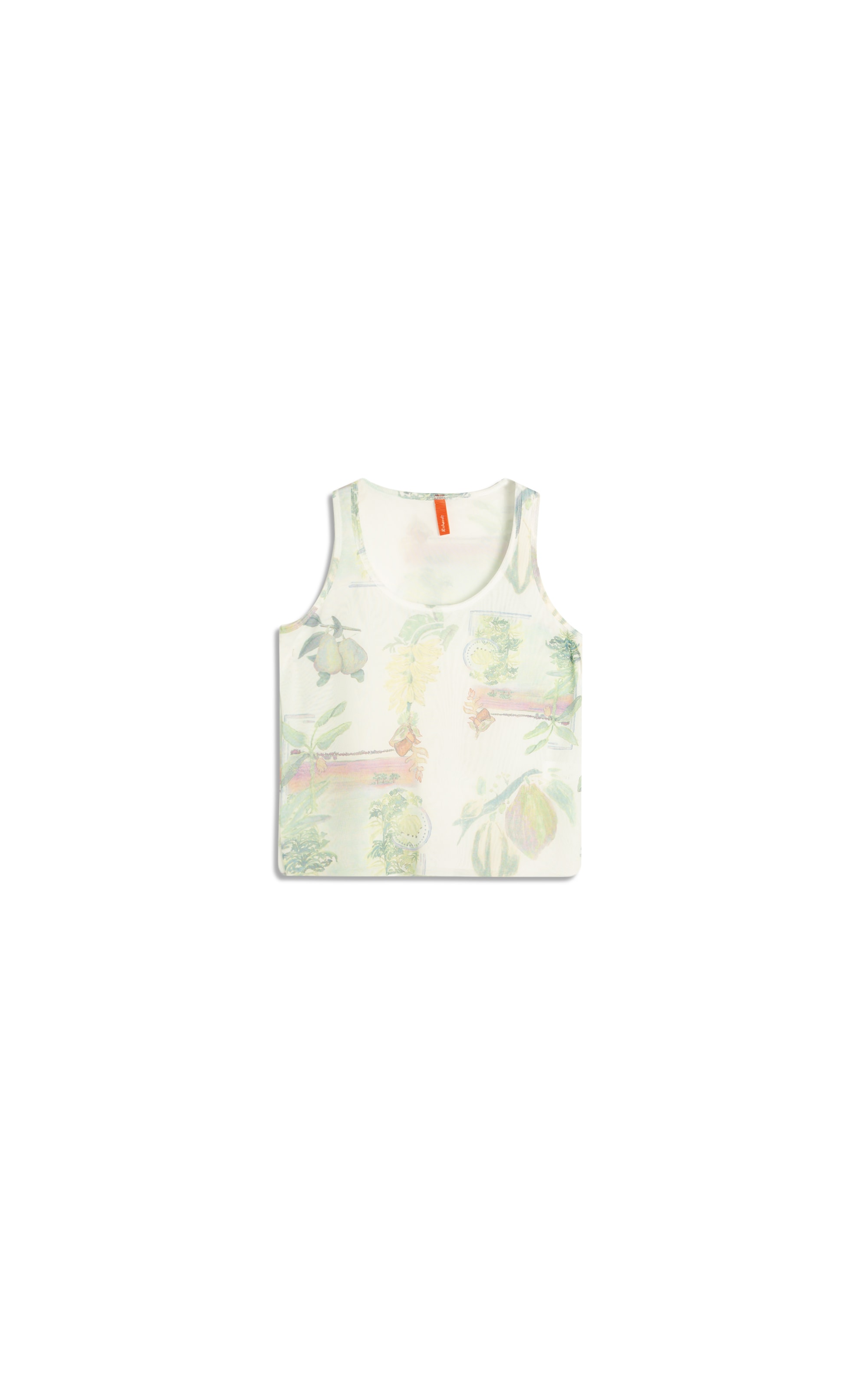 Regata Sofia Tule Estampa Listra Flor Branco