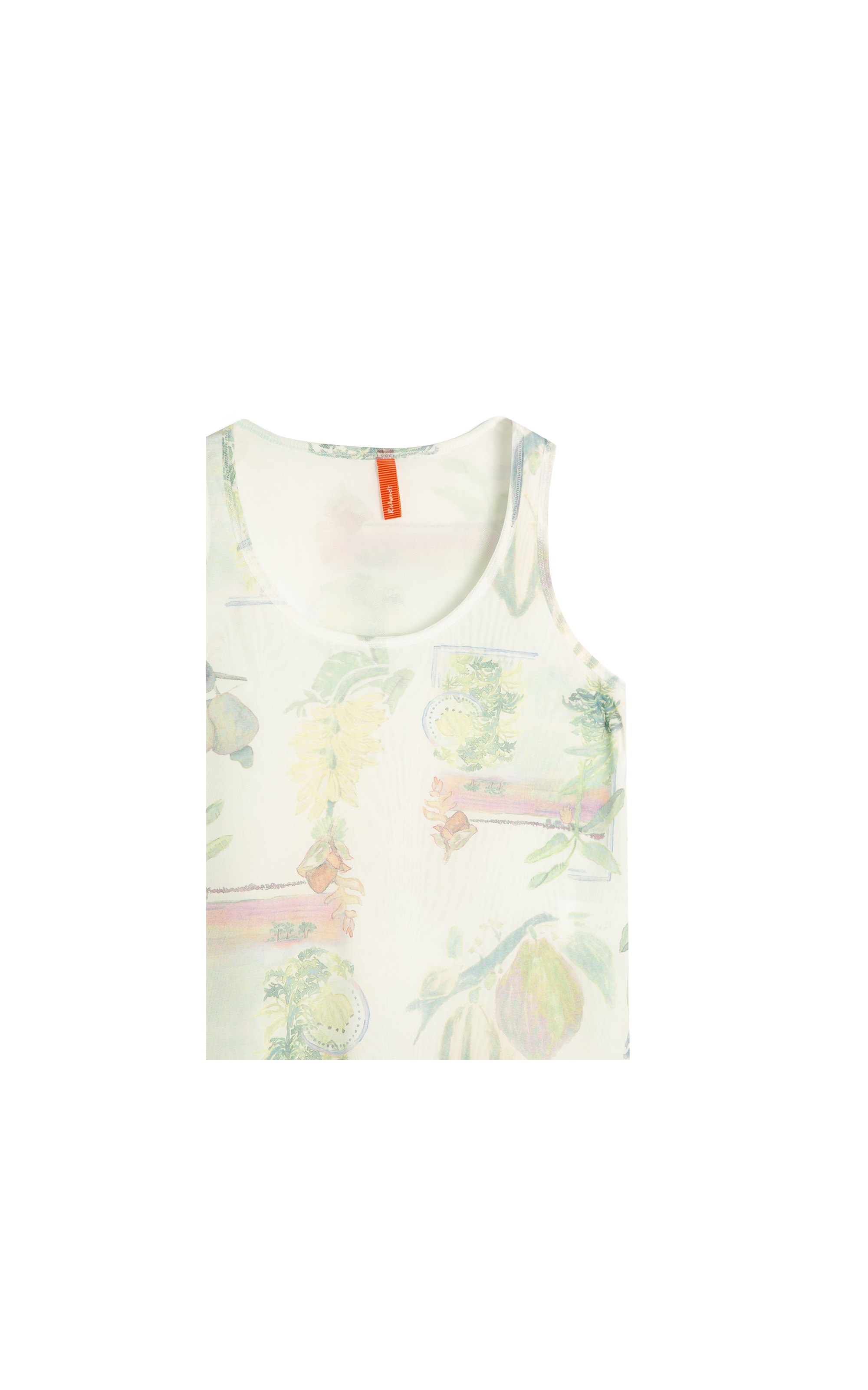 Regata Sofia Tule Estampa Listra Flor Branco