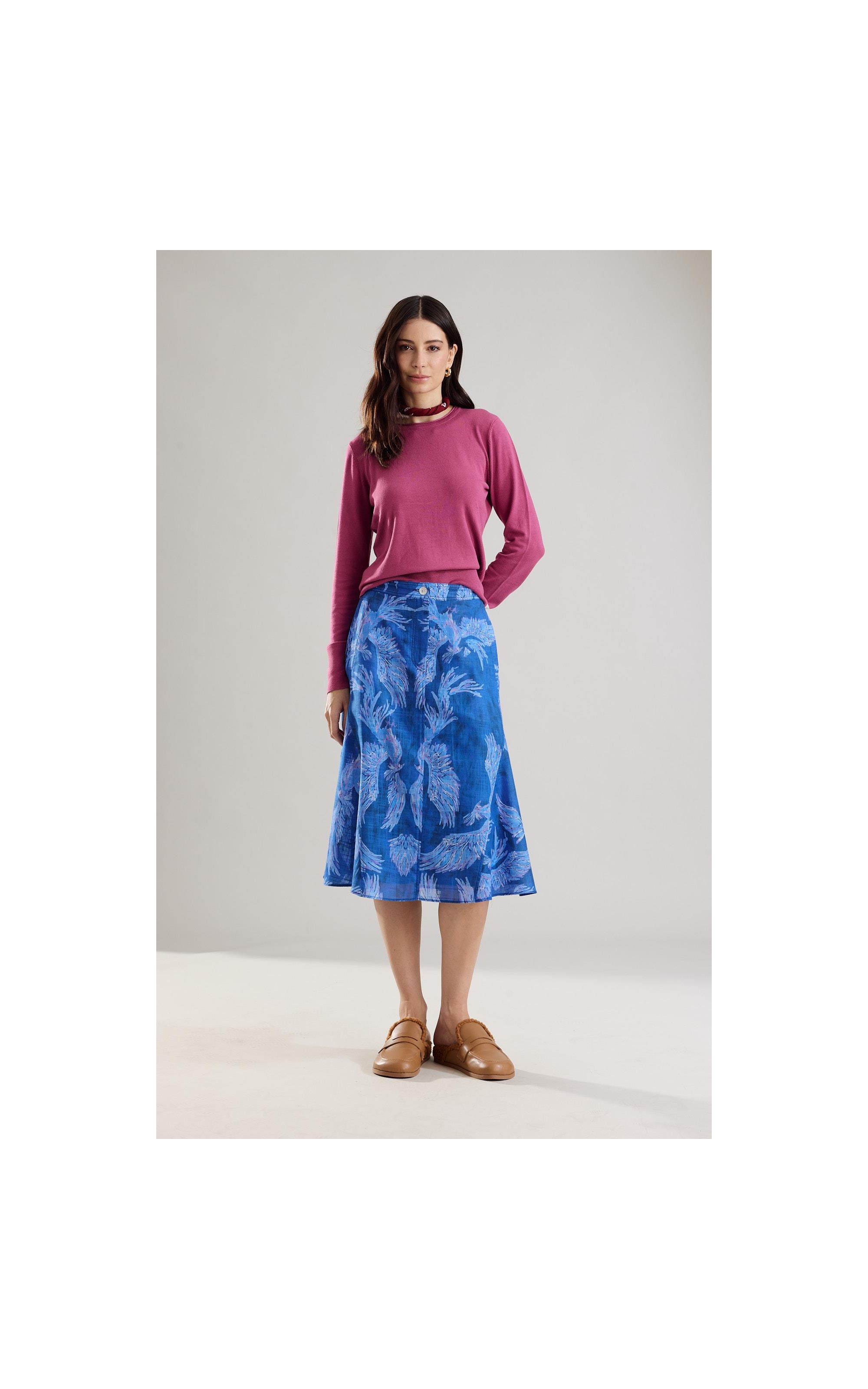 Saia Aias Algodao Marinho