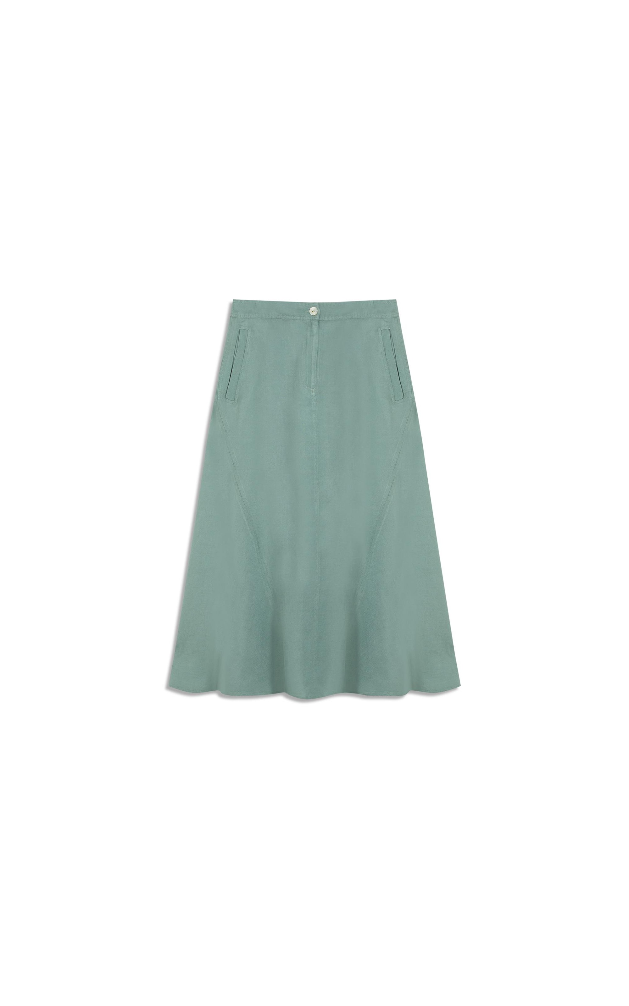 Saia Aias Linho Liso Verde Claro